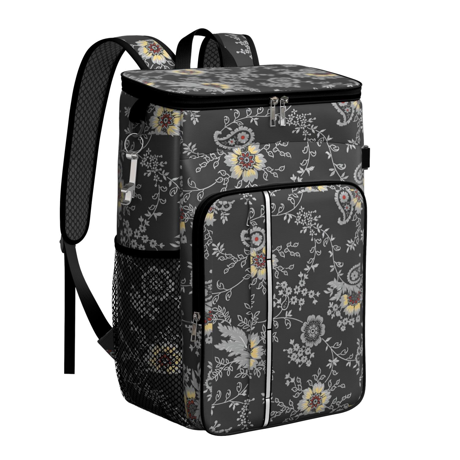 Travel Cooler Bag - Boho Bohemia Flower Camping Beer Cooler Backpack with Bottle Opener- Waterproof Insulated Picnic Backpacks - Cooler Bag for Beach