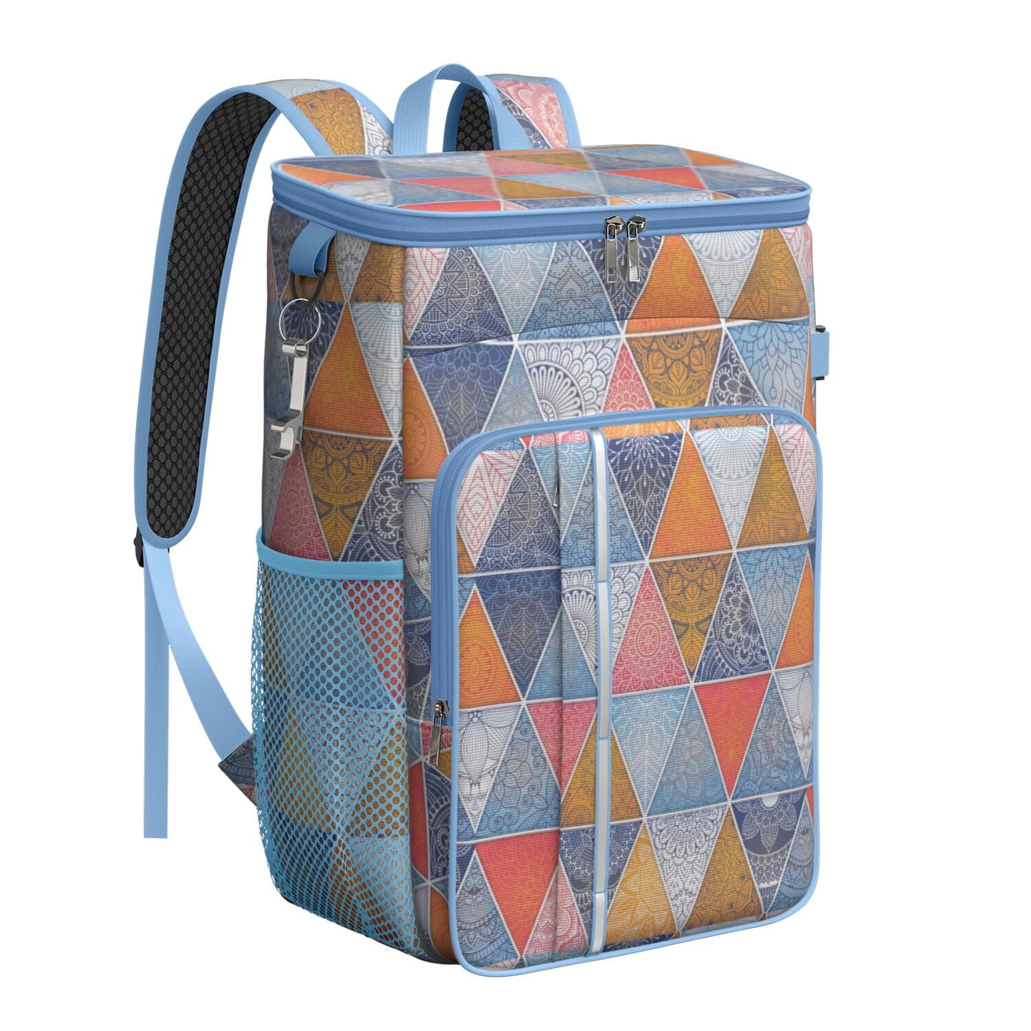 Travel Cooler Bag - Boho Bohemia Flower Camping Beer Cooler Backpack with Bottle Opener- Waterproof Insulated Picnic Backpacks - Cooler Bag for Beach