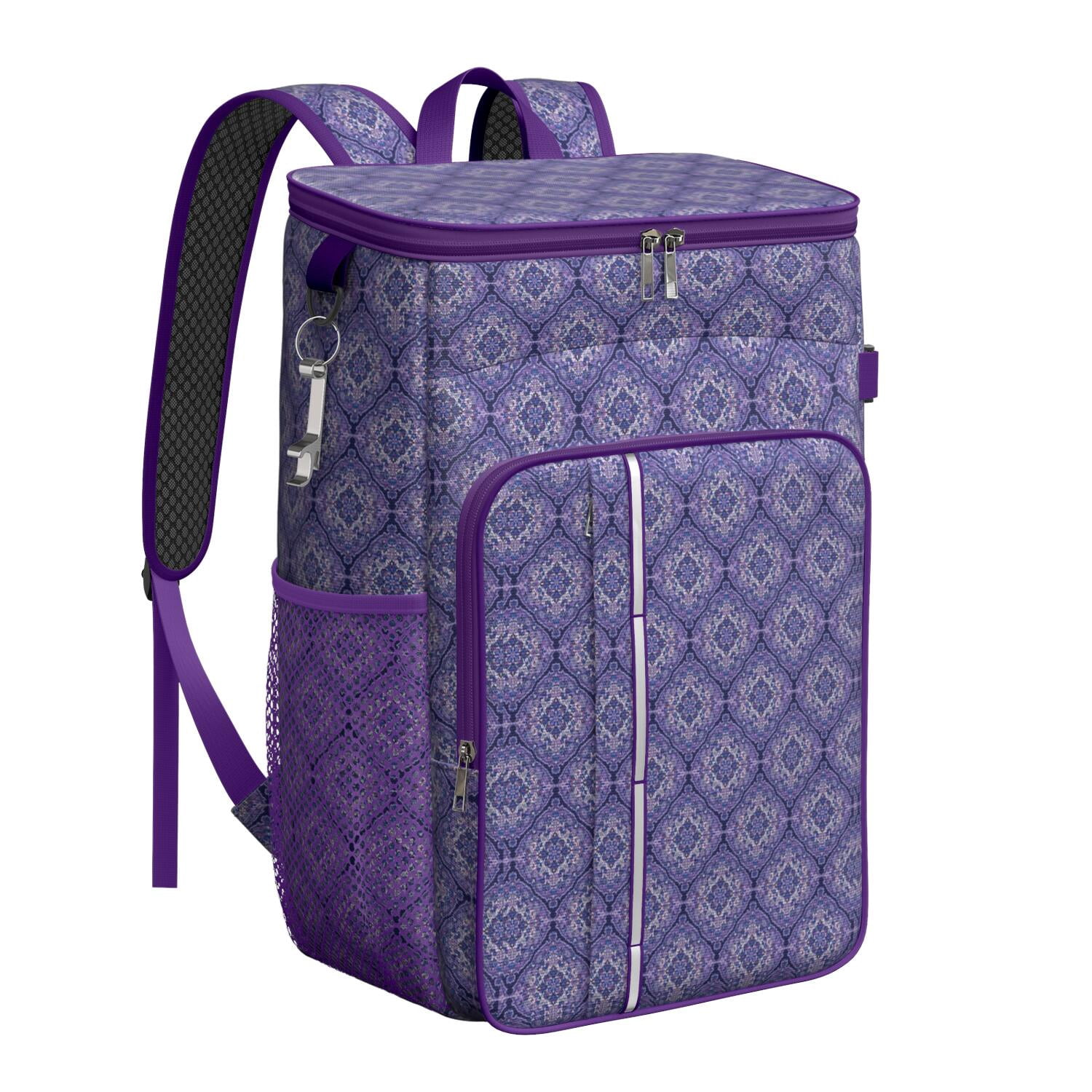 Travel Cooler Bag - Boho Bohemia Flower Camping Beer Cooler Backpack with Bottle Opener- Waterproof Insulated Picnic Backpacks - Cooler Bag for Beach