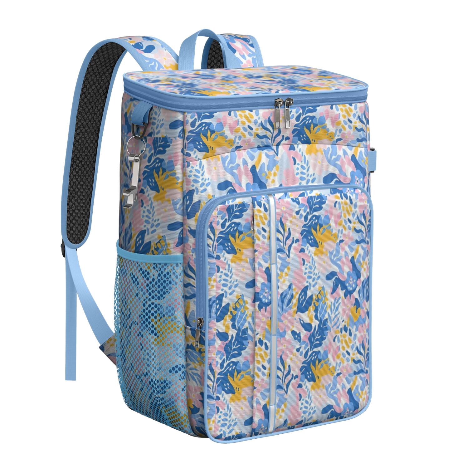 Travel Cooler Bag - Boho Bohemia Flower Camping Beer Cooler Backpack with Bottle Opener- Waterproof Insulated Picnic Backpacks - Cooler Bag for Beach
