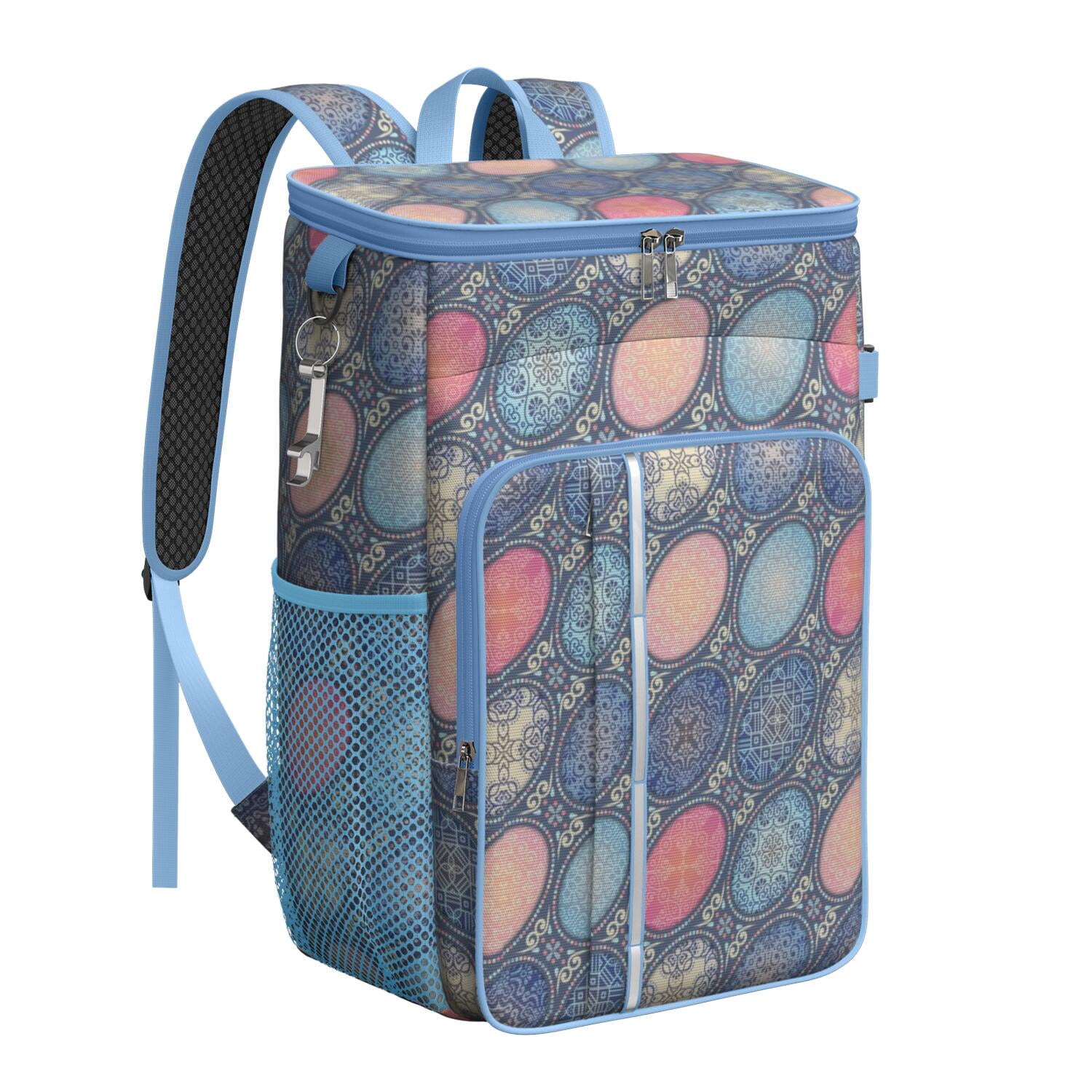Travel Cooler Bag - Boho Bohemia Flower Camping Beer Cooler Backpack with Bottle Opener- Waterproof Insulated Picnic Backpacks - Cooler Bag for Beach