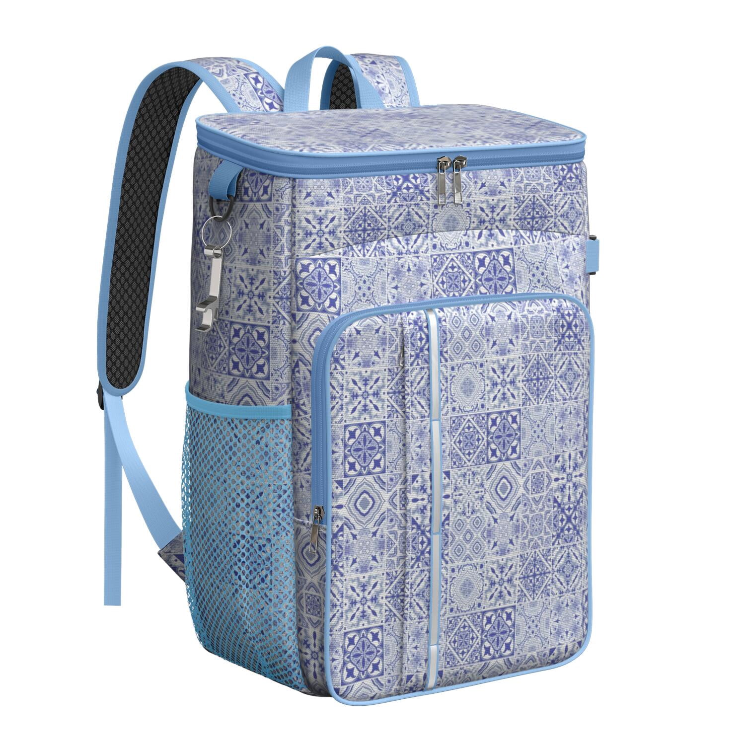 Travel Cooler Bag - Boho Bohemia Flower Camping Beer Cooler Backpack with Bottle Opener- Waterproof Insulated Picnic Backpacks - Cooler Bag for Beach