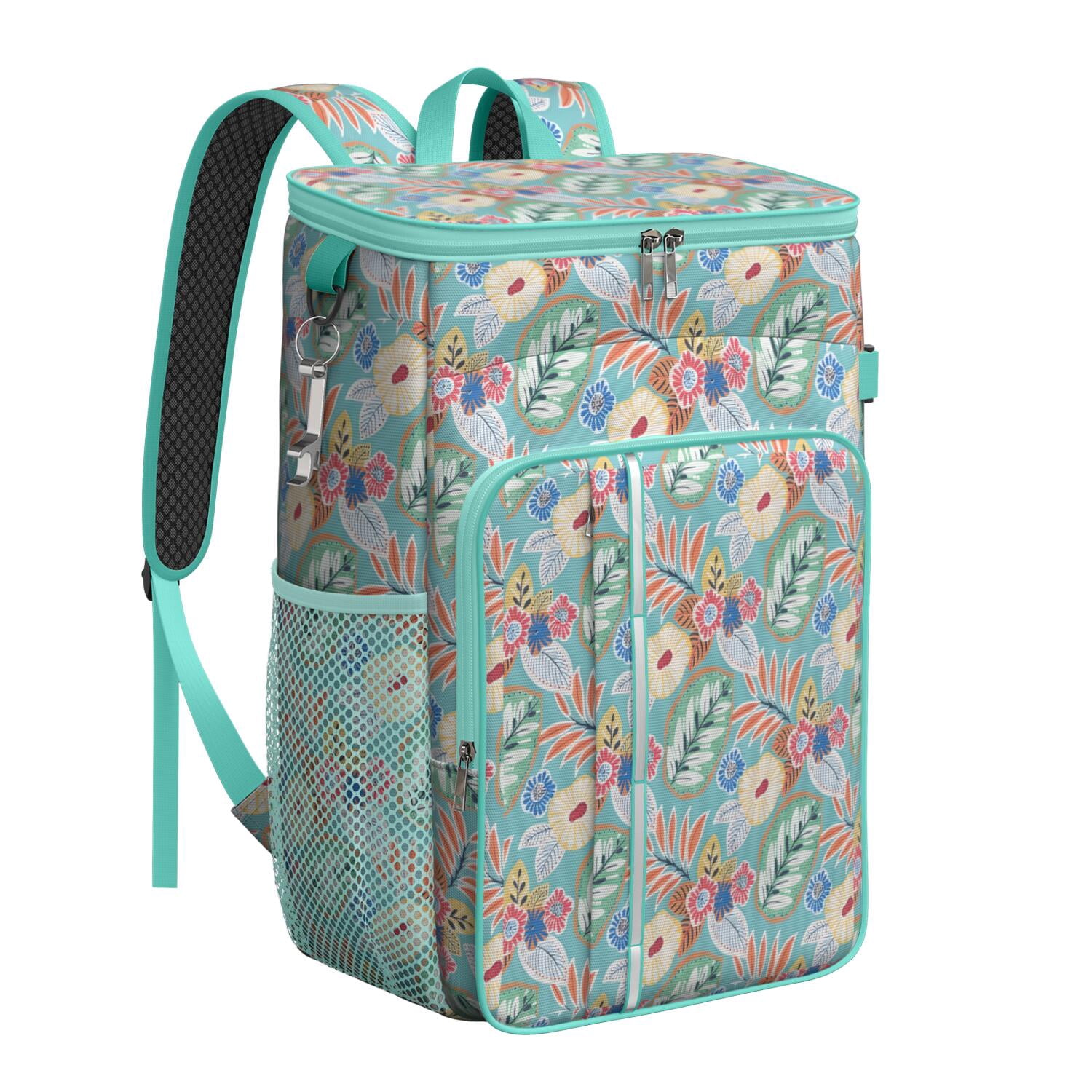 Travel Cooler Bag - Boho Bohemia Flower Camping Beer Cooler Backpack with Bottle Opener- Waterproof Insulated Picnic Backpacks - Cooler Bag for Beach