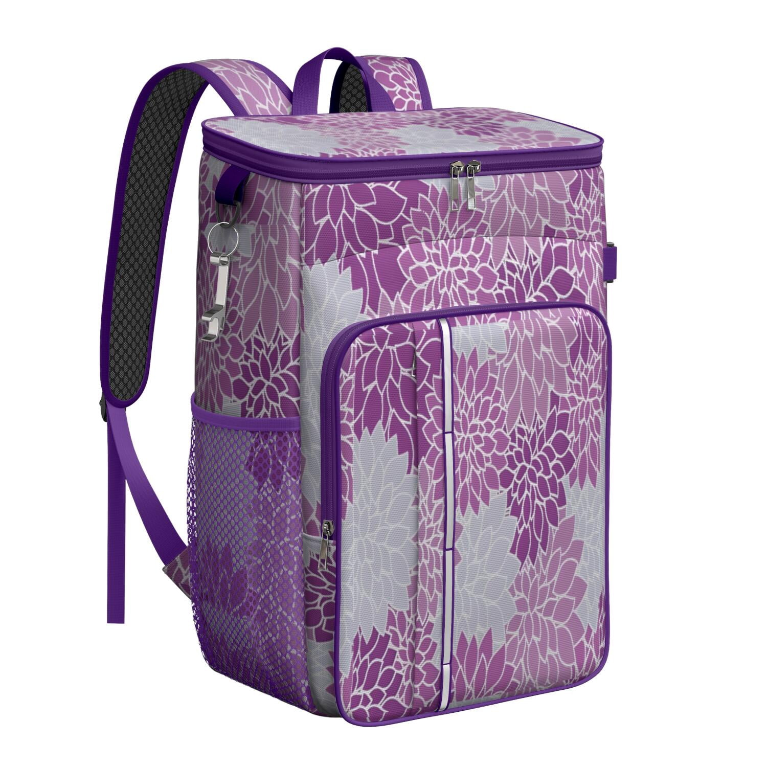 Travel Cooler Bag - Boho Bohemia Pioneer Flower Art Camping Beer Cooler Backpack with Bottle Opener- Waterproof Insulated Picnic Backpacks - Cooler Bag for Beach