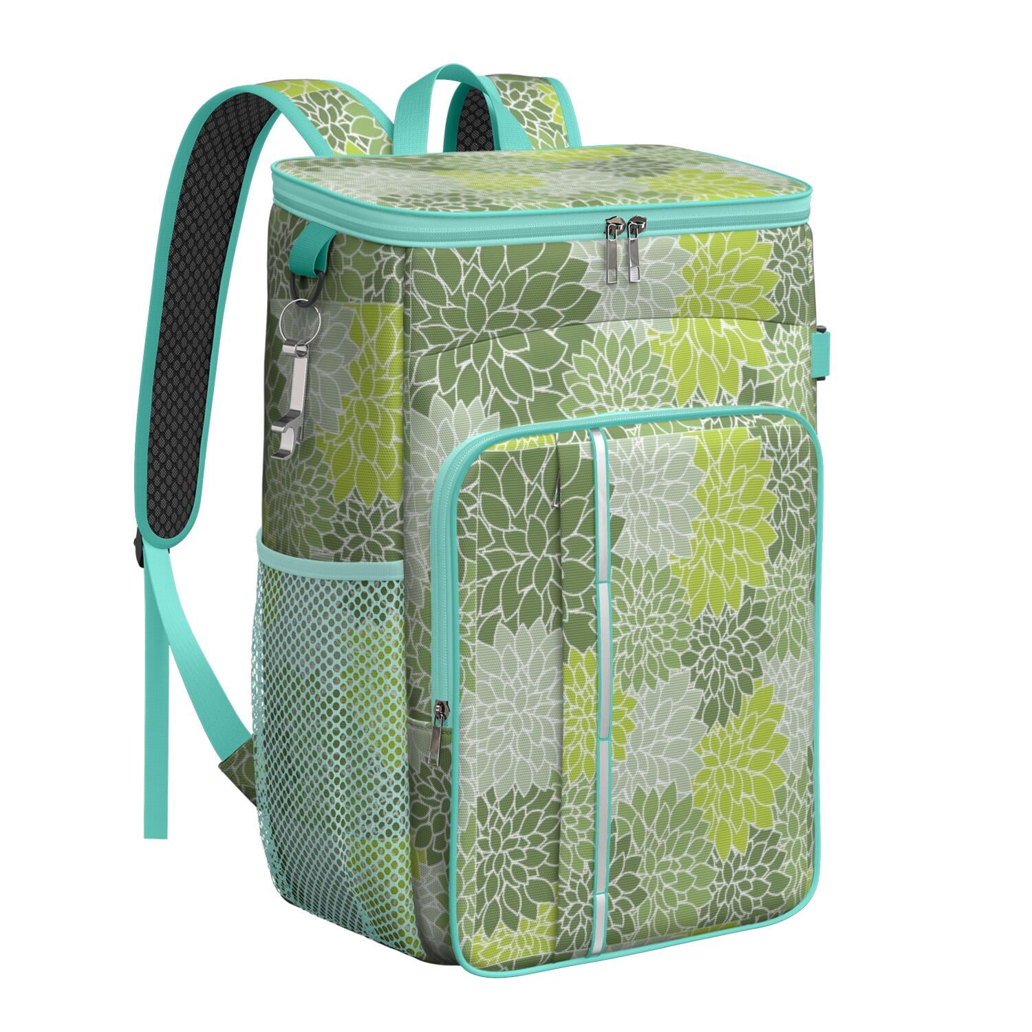 Travel Cooler Bag - Boho Bohemia Pioneer Flower Art Camping Beer Cooler Backpack with Bottle Opener- Waterproof Insulated Picnic Backpacks - Cooler Bag for Beach