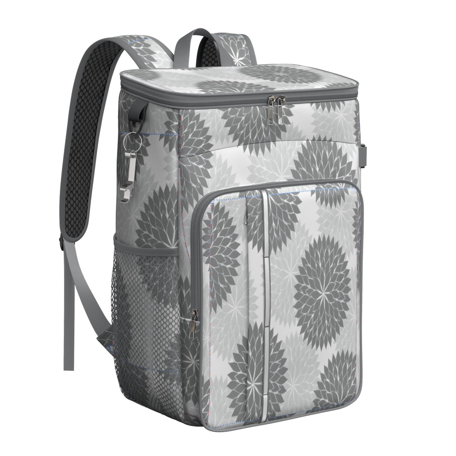 Travel Cooler Bag - Boho Bohemia Pioneer Flower Art Camping Beer Cooler Backpack with Bottle Opener- Waterproof Insulated Picnic Backpacks - Cooler Bag for Beach
