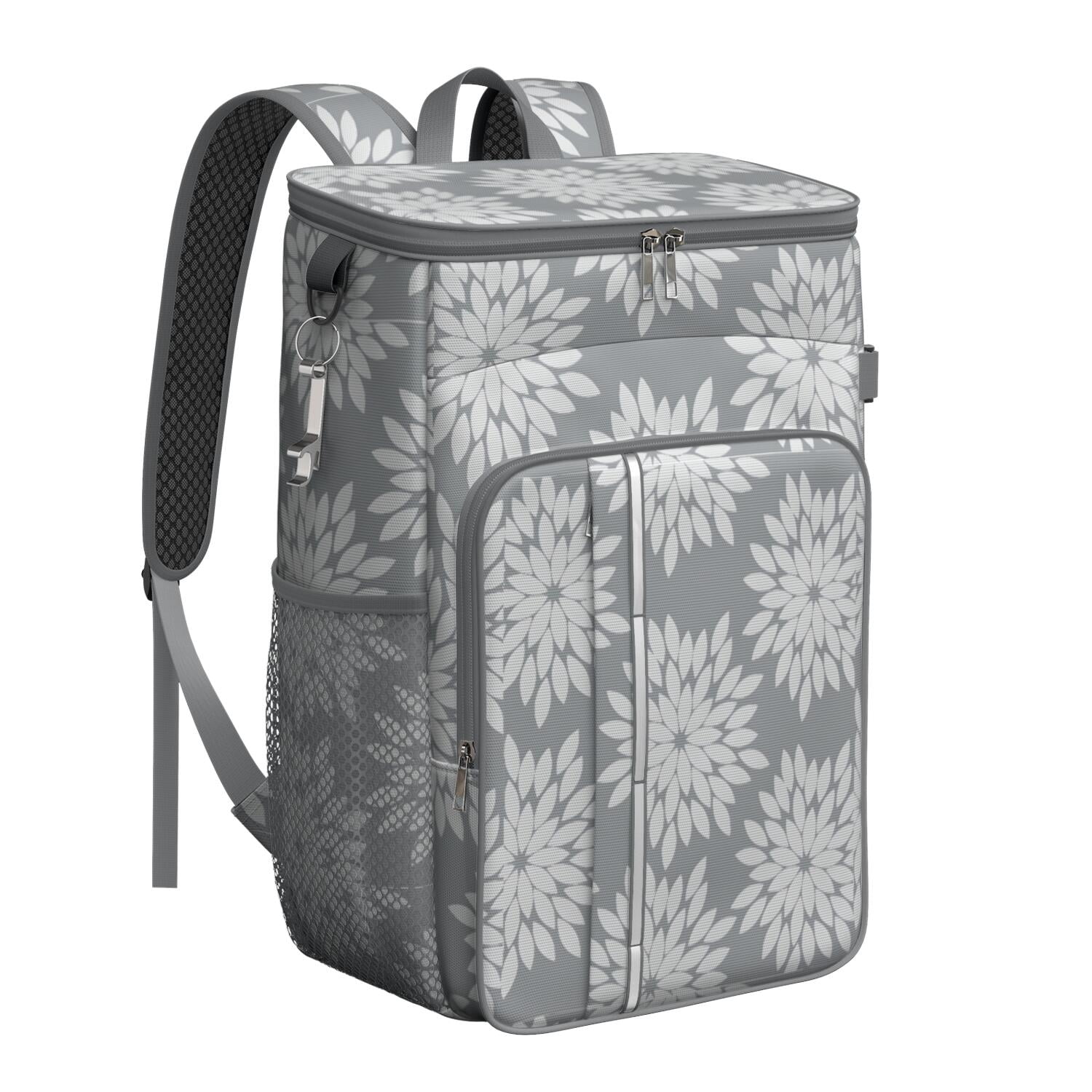 Travel Cooler Bag - Boho Bohemia Pioneer Flower Art Camping Beer Cooler Backpack with Bottle Opener- Waterproof Insulated Picnic Backpacks - Cooler Bag for Beach
