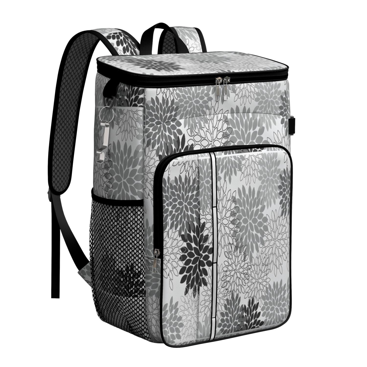 Travel Cooler Bag - Boho Bohemia Pioneer Flower Art Camping Beer Cooler Backpack with Bottle Opener- Waterproof Insulated Picnic Backpacks - Cooler Bag for Beach