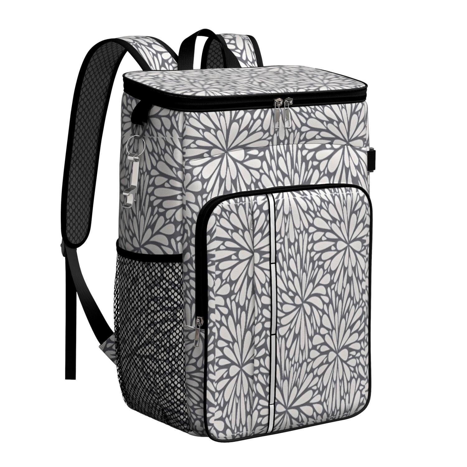 Travel Cooler Bag - Boho Bohemia Pioneer Flower Art Camping Beer Cooler Backpack with Bottle Opener- Waterproof Insulated Picnic Backpacks - Cooler Bag for Beach