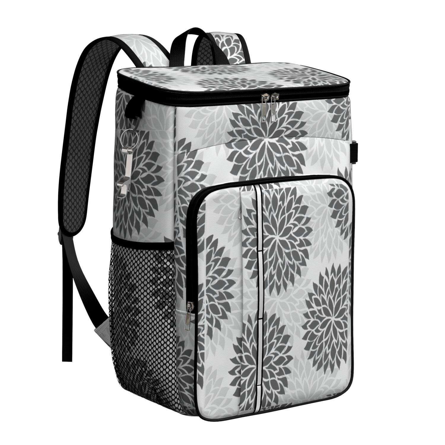 Travel Cooler Bag - Boho Bohemia Pioneer Flower Art Camping Beer Cooler Backpack with Bottle Opener- Waterproof Insulated Picnic Backpacks - Cooler Bag for Beach