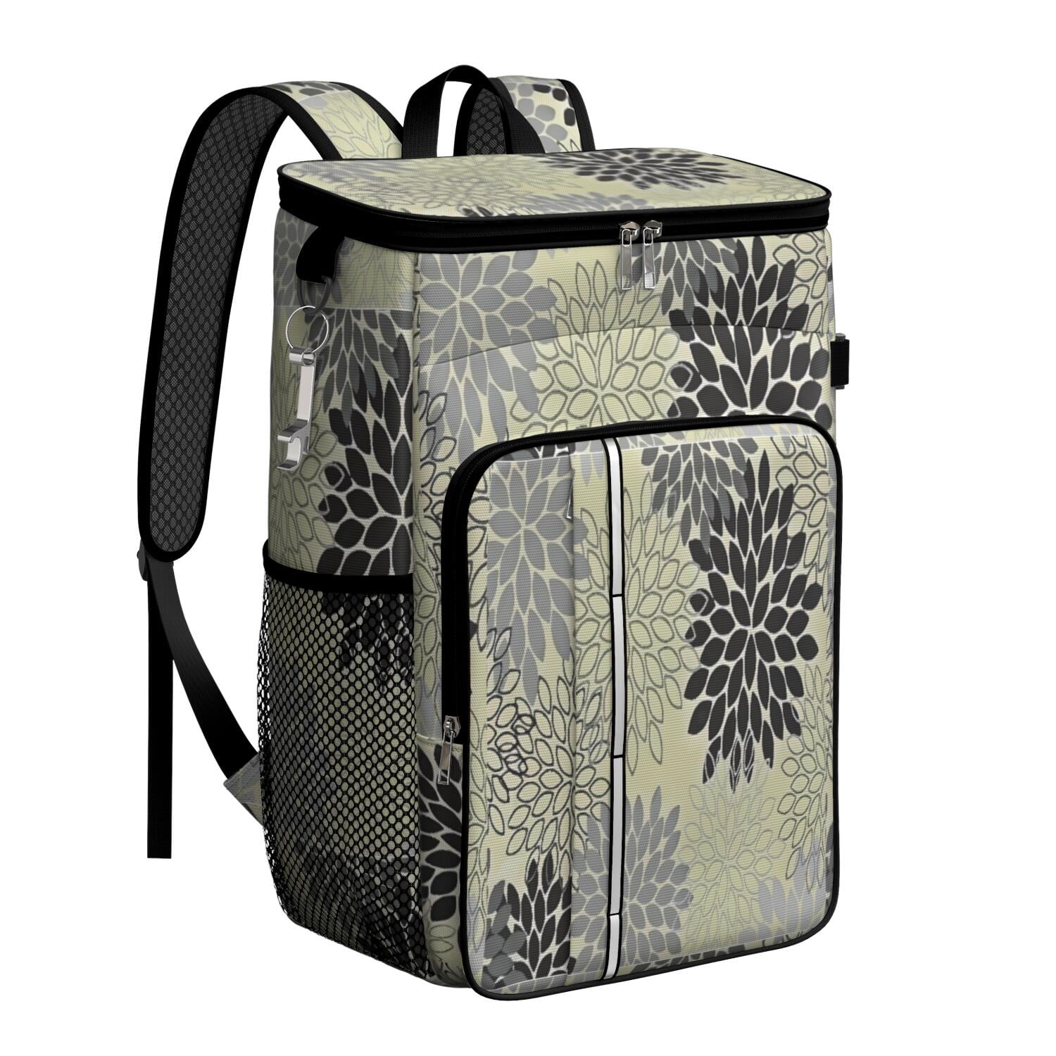 Travel Cooler Bag - Boho Bohemia Pioneer Flower Art Camping Beer Cooler Backpack with Bottle Opener- Waterproof Insulated Picnic Backpacks - Cooler Bag for Beach