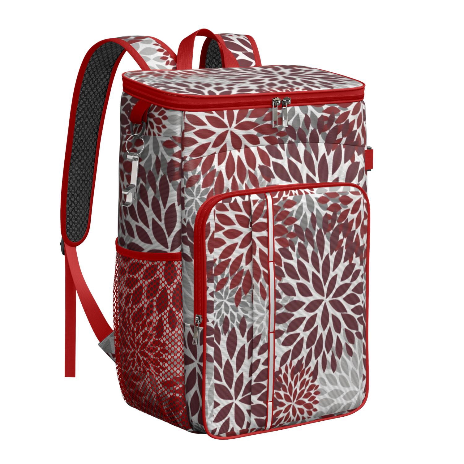 Travel Cooler Bag - Boho Bohemia Pioneer Flower Art Camping Beer Cooler Backpack with Bottle Opener- Waterproof Insulated Picnic Backpacks - Cooler Bag for Beach