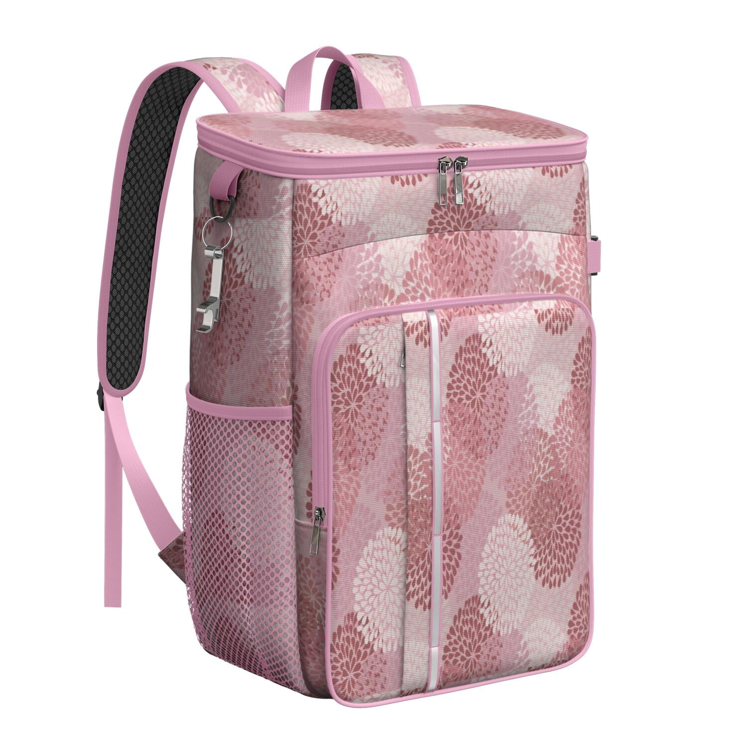 Travel Cooler Bag - Boho Bohemia Pioneer Flower Art Camping Beer Cooler Backpack with Bottle Opener- Waterproof Insulated Picnic Backpacks - Cooler Bag for Beach