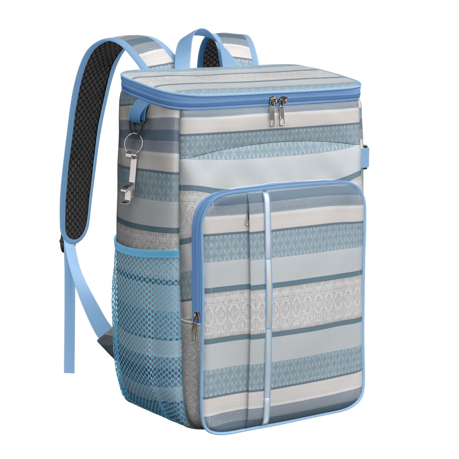 Travel Cooler Bag - Boho Bohemia Pioneer Flower Geometric Line Art Camping Beer Cooler Backpack with Bottle Opener- Waterproof Insulated Picnic Backpacks - Cooler Bag for Beach
