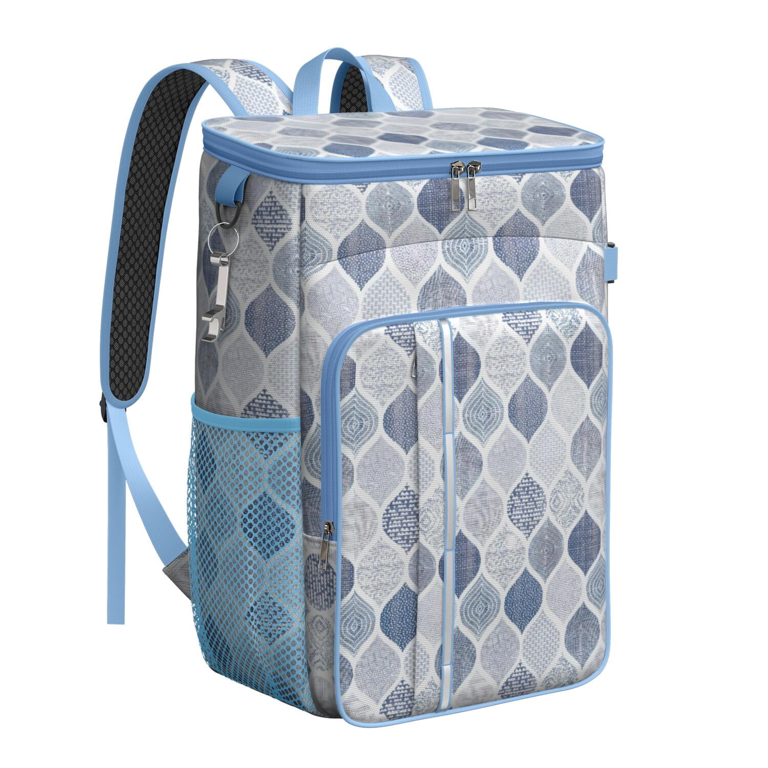 Travel Cooler Bag - Boho Bohemia Pioneer Flower Geometric Line Art Camping Beer Cooler Backpack with Bottle Opener- Waterproof Insulated Picnic Backpacks - Cooler Bag for Beach