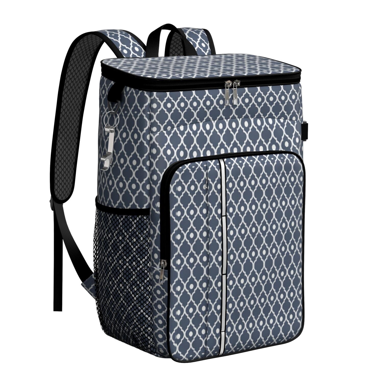 Travel Cooler Bag - Boho Bohemia Pioneer Flower Geometric Line Art Camping Beer Cooler Backpack with Bottle Opener- Waterproof Insulated Picnic Backpacks - Cooler Bag for Beach