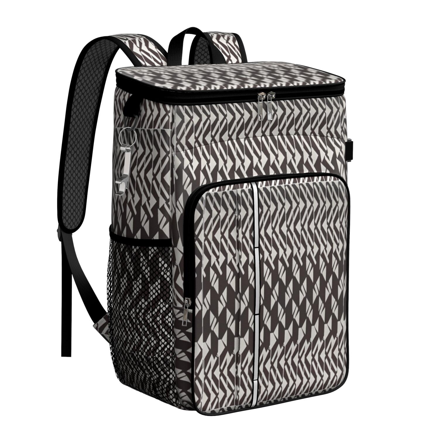 Travel Cooler Bag - Boho Bohemia Pioneer Flower Geometric Line Art Camping Beer Cooler Backpack with Bottle Opener- Waterproof Insulated Picnic Backpacks - Cooler Bag for Beach