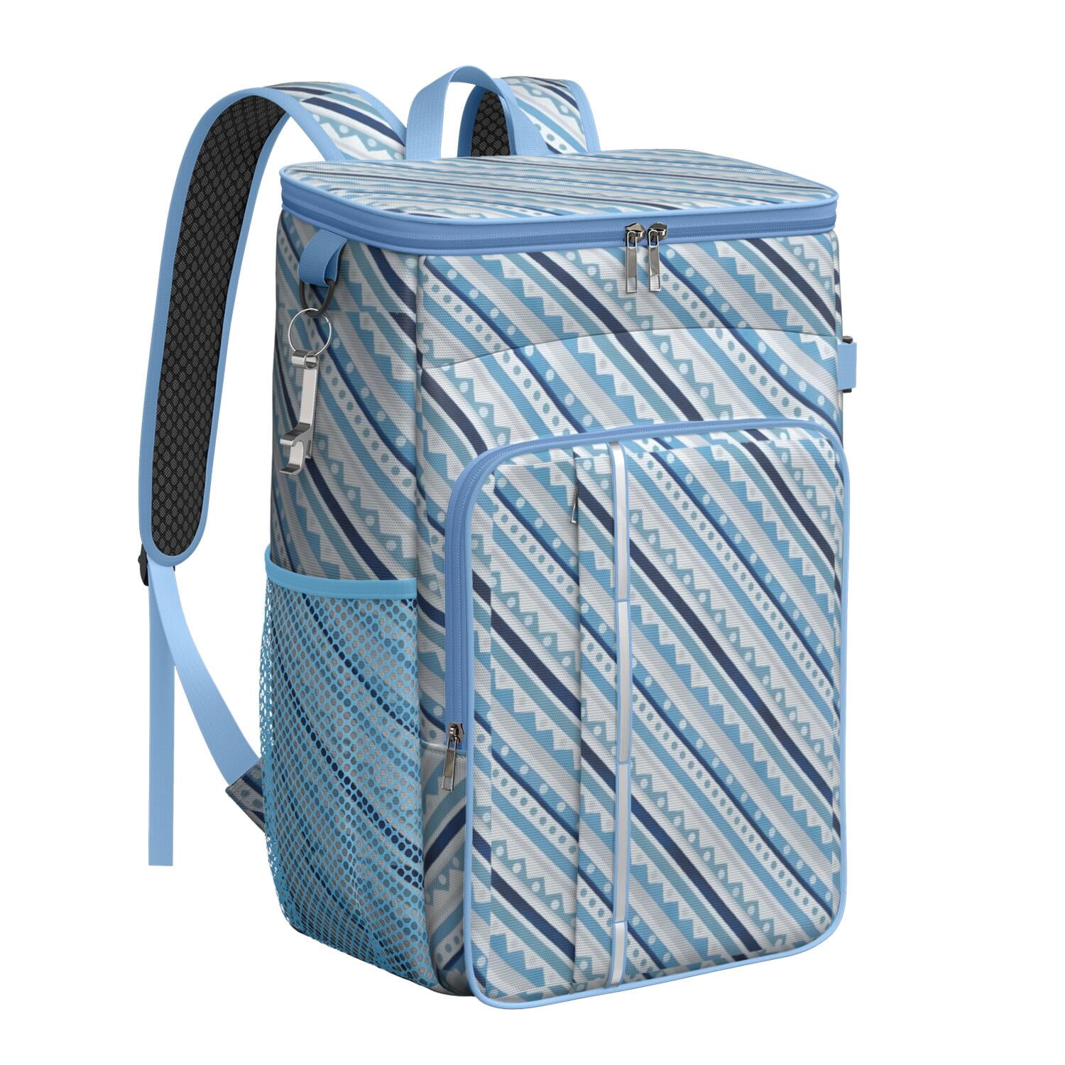 Travel Cooler Bag - Boho Bohemia Pioneer Flower Geometric Line Art Camping Beer Cooler Backpack with Bottle Opener- Waterproof Insulated Picnic Backpacks - Cooler Bag for Beach