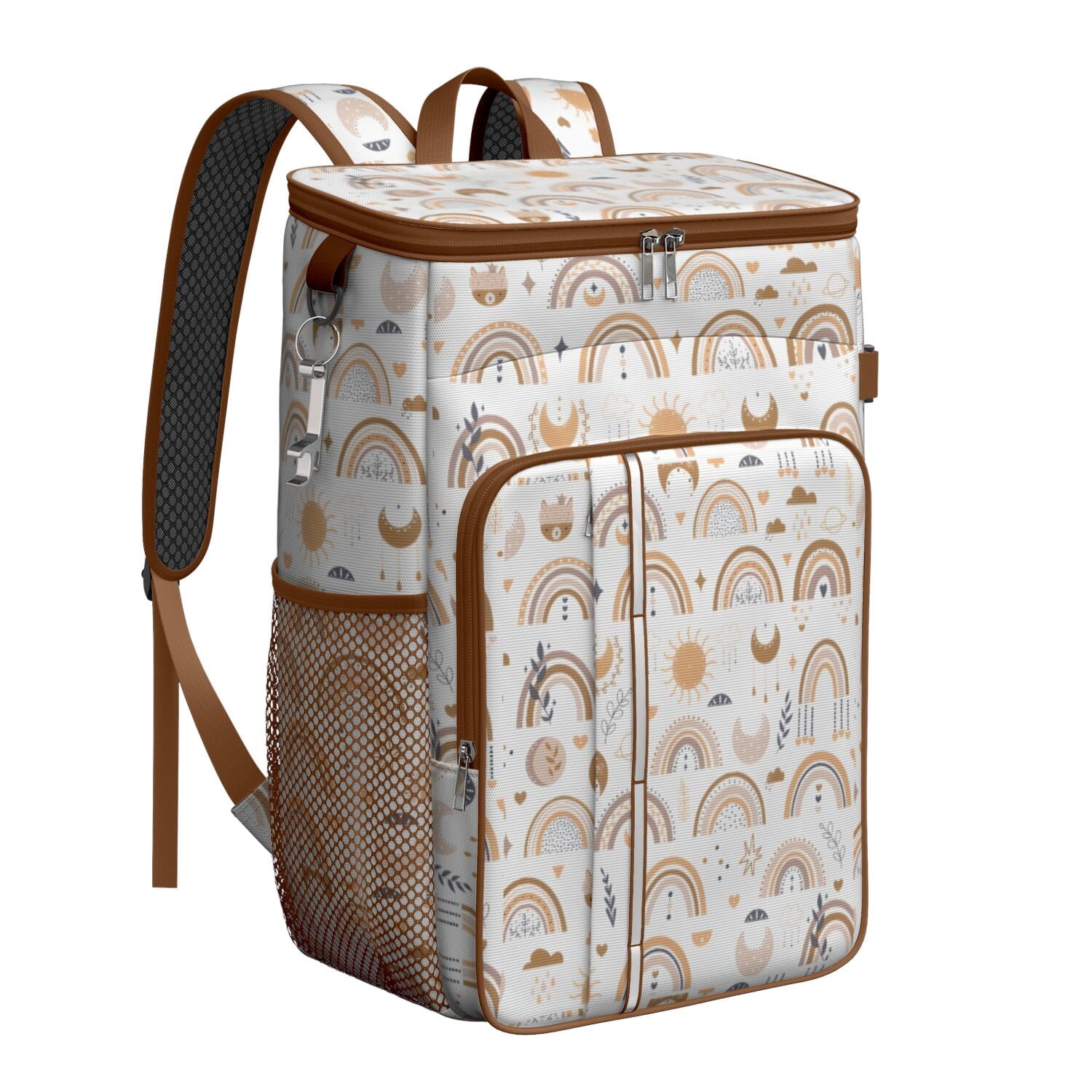 Travel Cooler Bag - Boho Bohemia Rainbow Camping Beer Cooler Backpack with Bottle Opener- Waterproof Insulated Picnic Backpacks - Cooler Bag for Beach