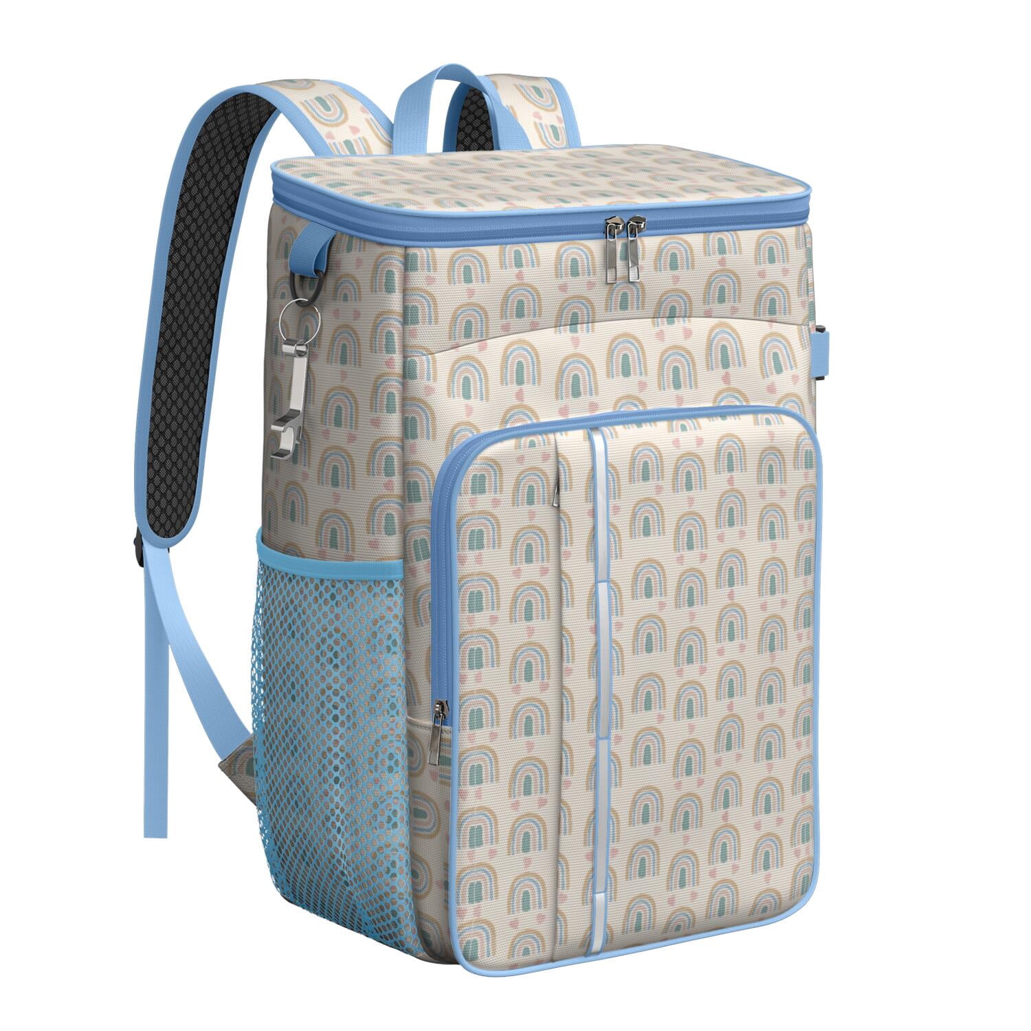 Travel Cooler Bag - Boho Bohemia Rainbow Camping Beer Cooler Backpack with Bottle Opener- Waterproof Insulated Picnic Backpacks - Cooler Bag for Beach