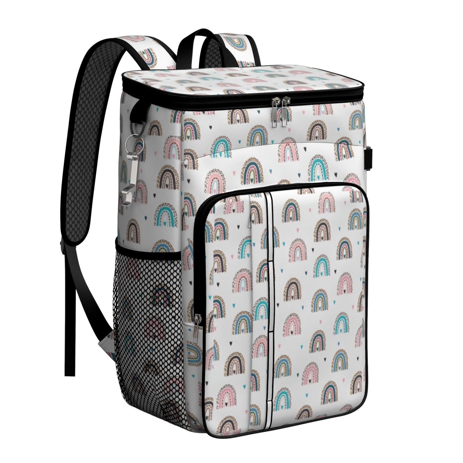 Travel Cooler Bag - Boho Bohemia Rainbow Camping Beer Cooler Backpack with Bottle Opener- Waterproof Insulated Picnic Backpacks - Cooler Bag for Beach