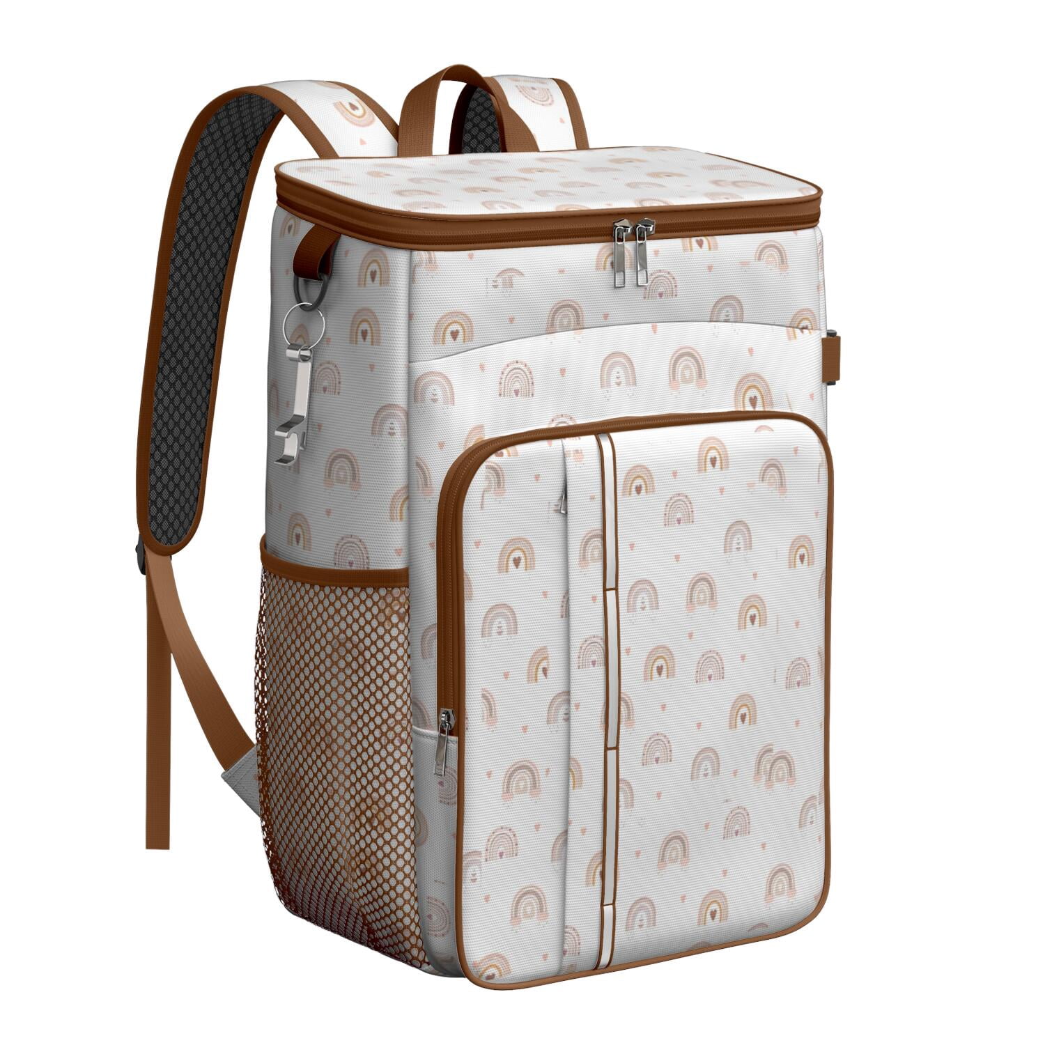 Travel Cooler Bag - Boho Bohemia Rainbow Camping Beer Cooler Backpack with Bottle Opener- Waterproof Insulated Picnic Backpacks - Cooler Bag for Beach
