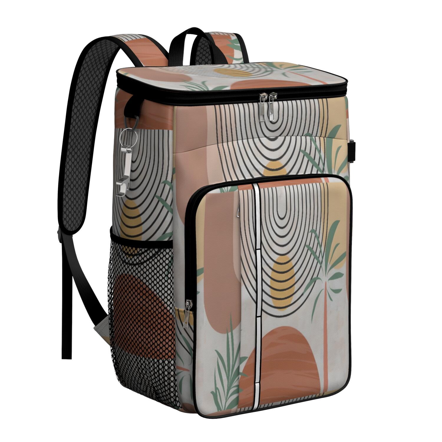Travel Cooler Bag - Boho Bohemian Art Camping Beer Cooler Backpack with Bottle Opener- Waterproof Insulated Picnic Backpacks - Cooler Bag for Beach