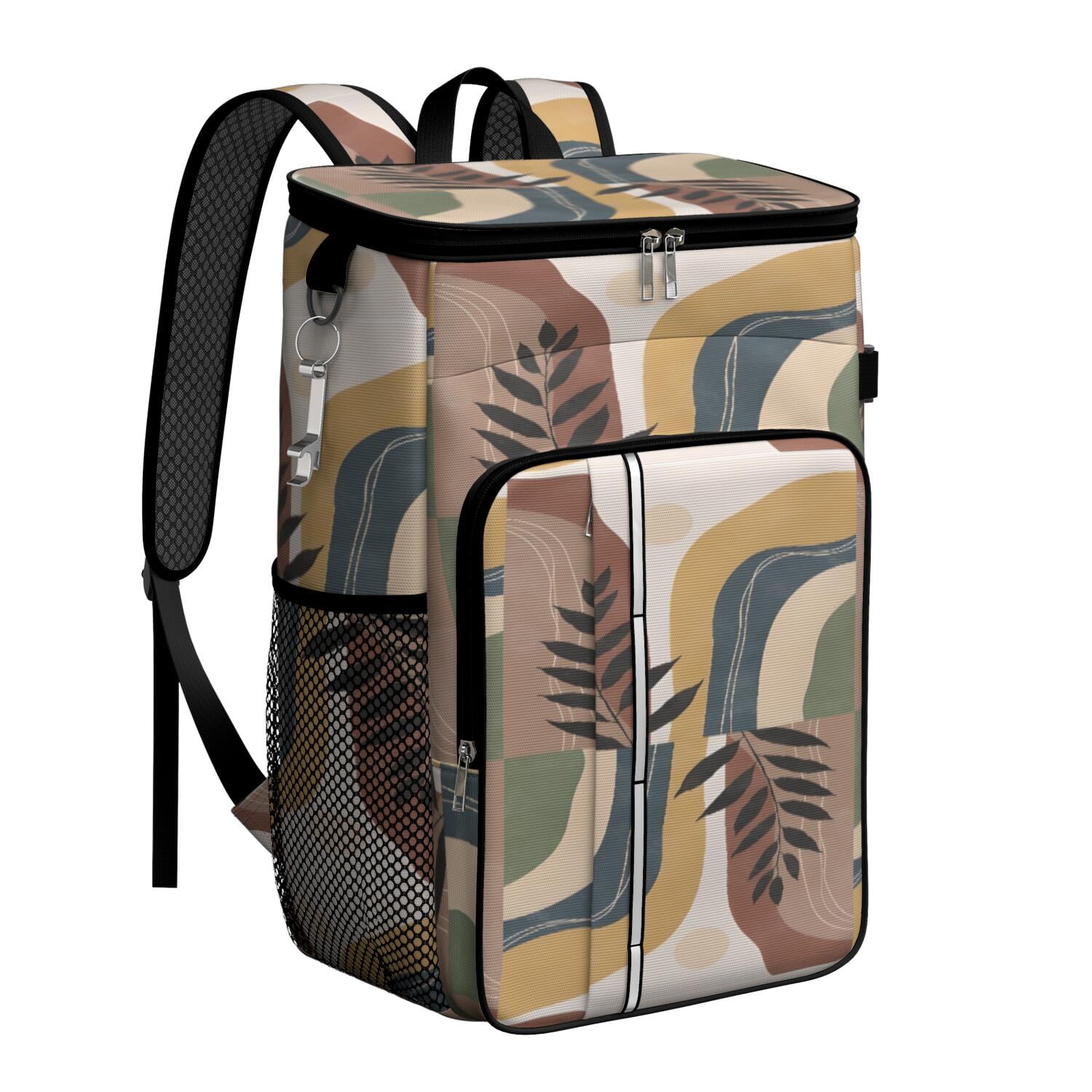 Travel Cooler Bag - Boho Bohemian Art Camping Beer Cooler Backpack with Bottle Opener- Waterproof Insulated Picnic Backpacks - Cooler Bag for Beach