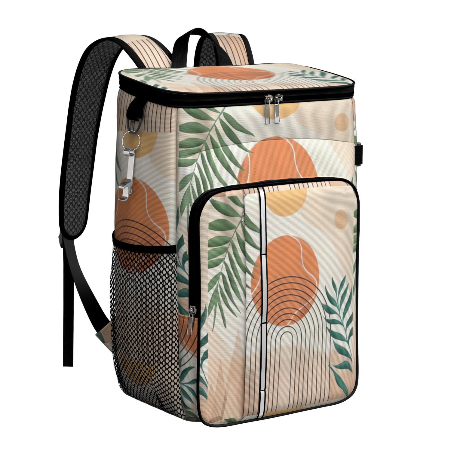 Travel Cooler Bag - Boho Bohemian Art Camping Beer Cooler Backpack with Bottle Opener- Waterproof Insulated Picnic Backpacks - Cooler Bag for Beach