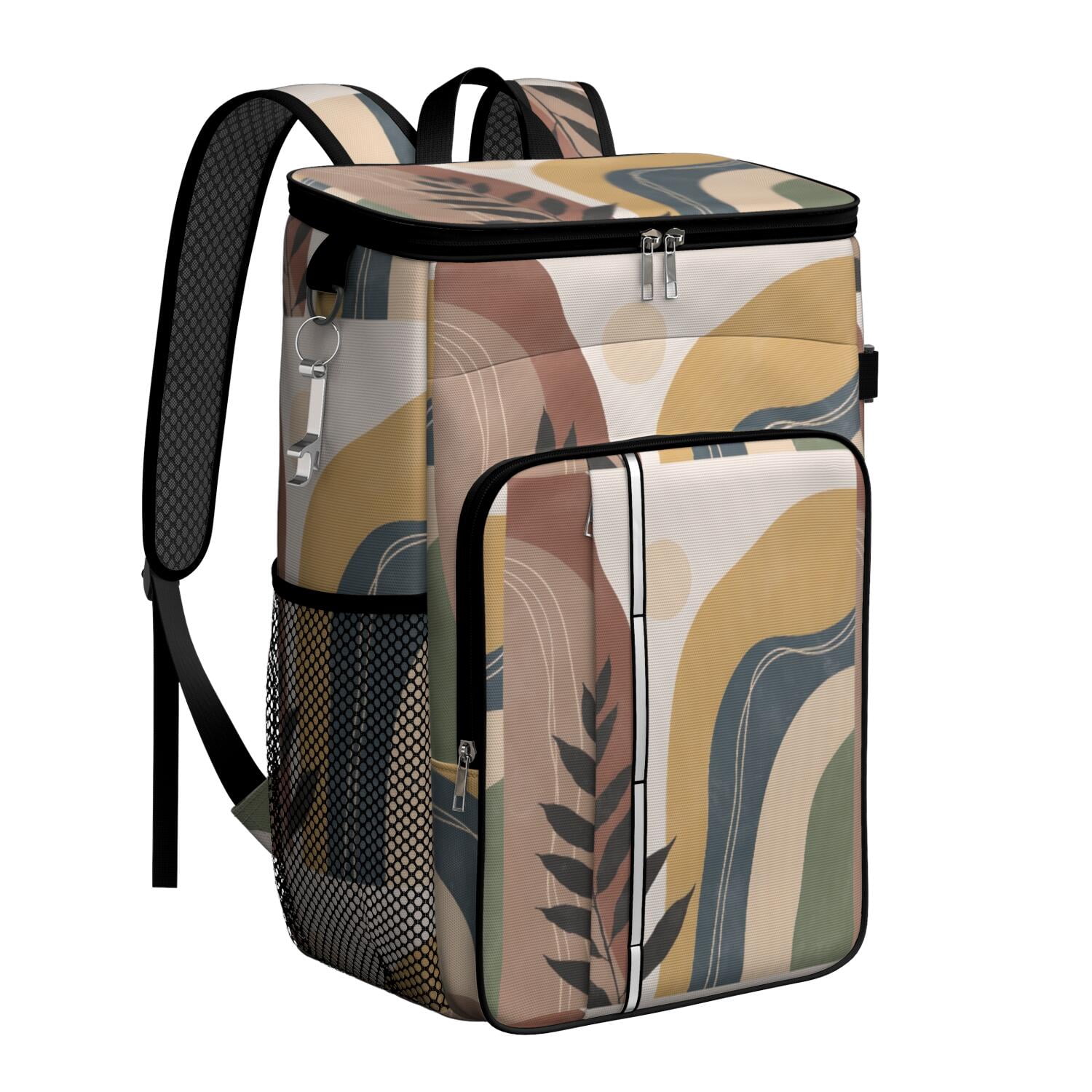 Travel Cooler Bag - Boho Bohemian Art Camping Beer Cooler Backpack with Bottle Opener- Waterproof Insulated Picnic Backpacks - Cooler Bag for Beach
