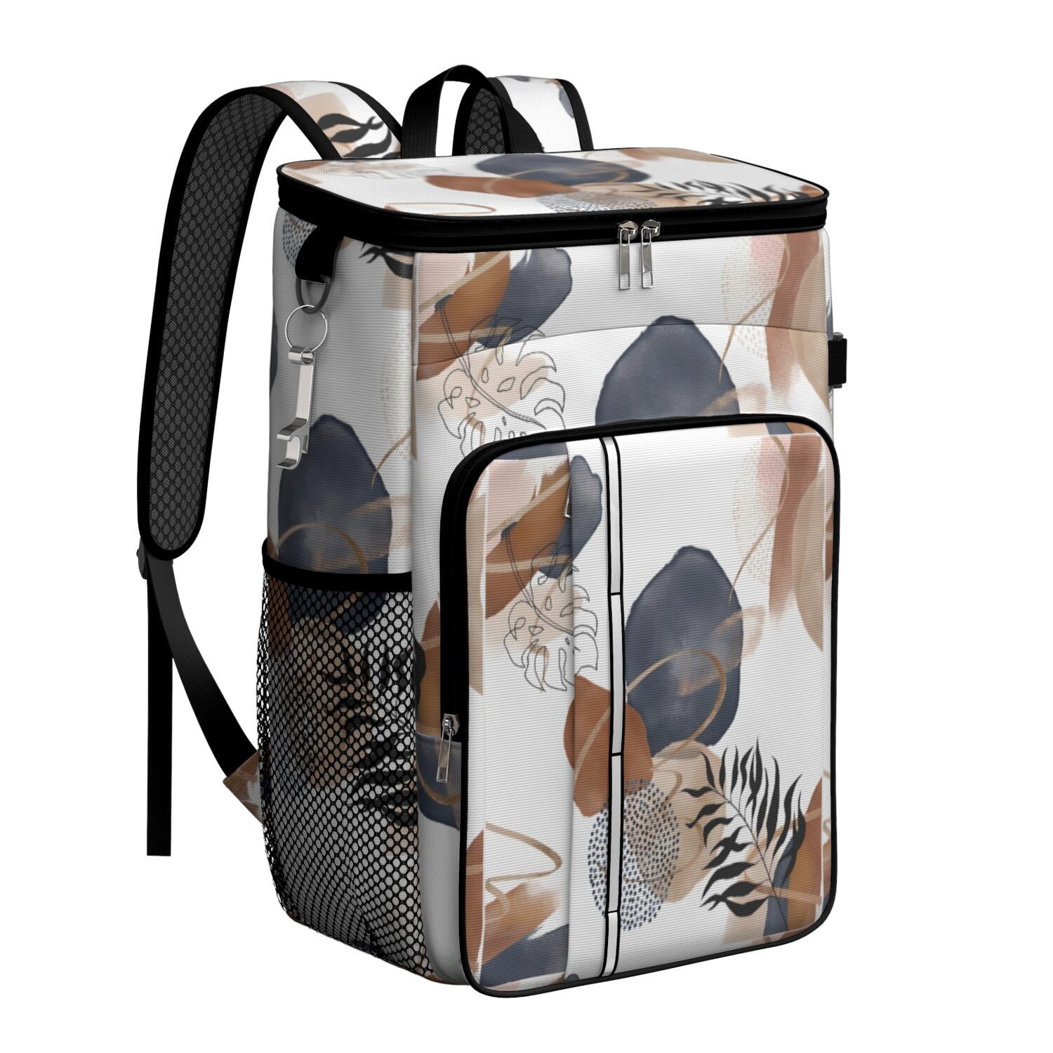 Travel Cooler Bag - Boho Bohemian Art Camping Beer Cooler Backpack with Bottle Opener- Waterproof Insulated Picnic Backpacks - Cooler Bag for Beach