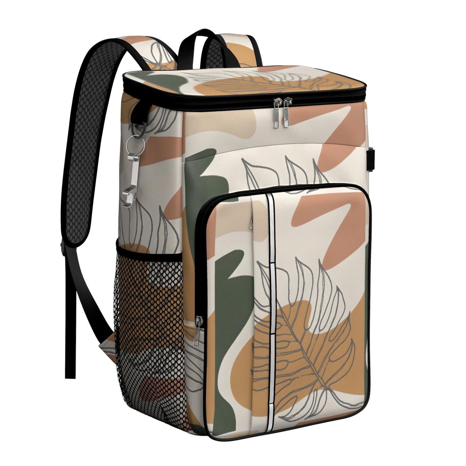 Travel Cooler Bag - Boho Bohemian Art Camping Beer Cooler Backpack with Bottle Opener- Waterproof Insulated Picnic Backpacks - Cooler Bag for Beach