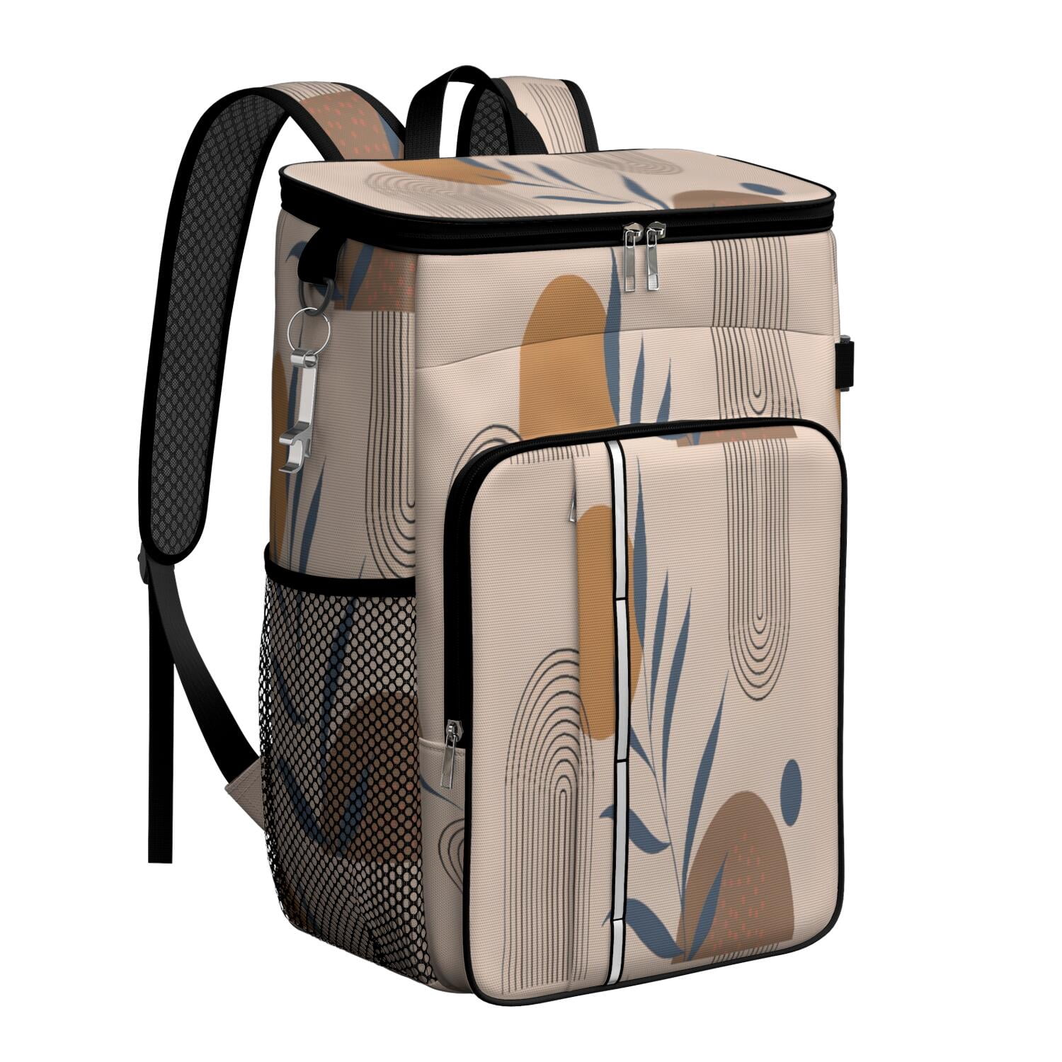 Travel Cooler Bag - Boho Bohemian Art Camping Beer Cooler Backpack with Bottle Opener- Waterproof Insulated Picnic Backpacks - Cooler Bag for Beach