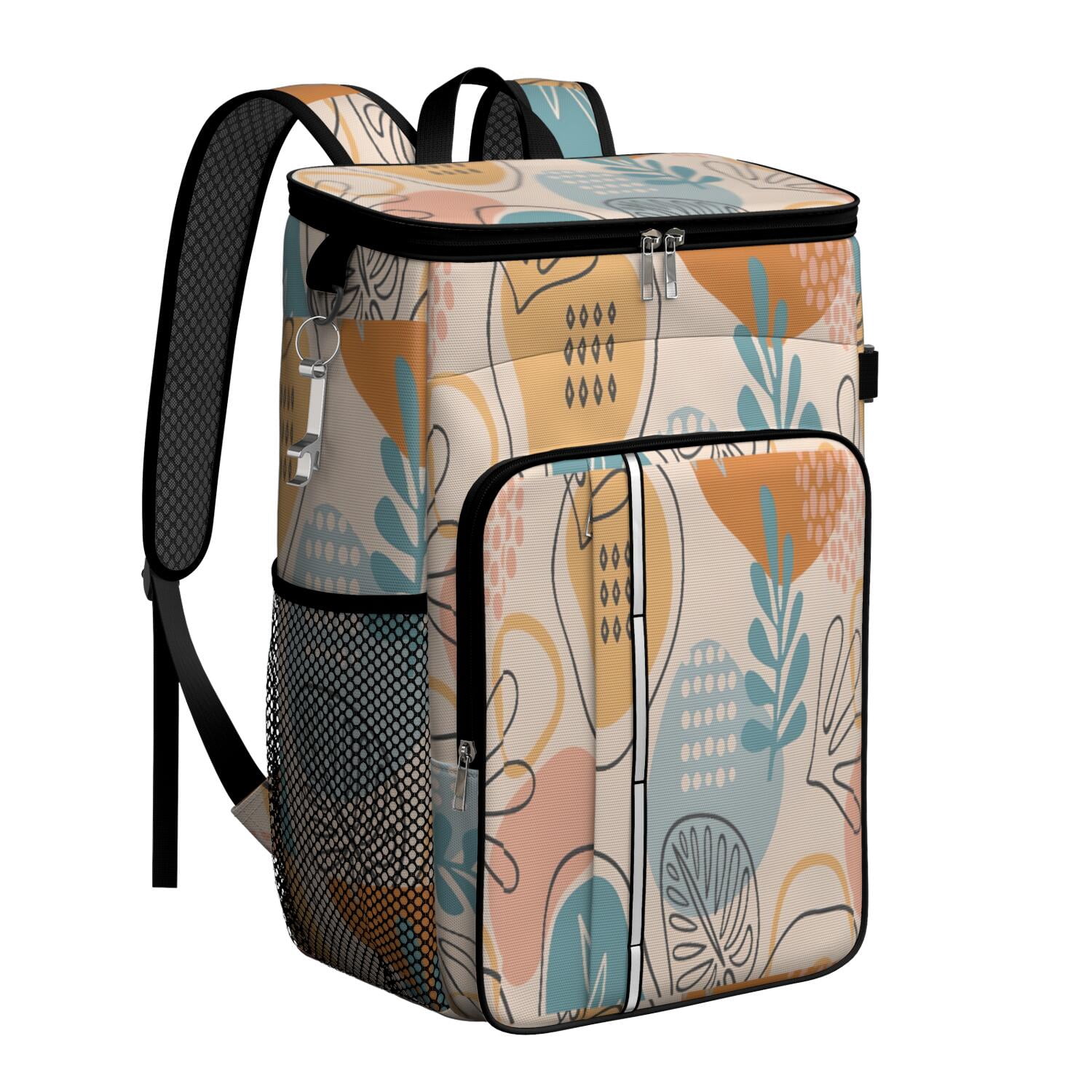 Travel Cooler Bag - Boho Bohemian Art Camping Beer Cooler Backpack with Bottle Opener- Waterproof Insulated Picnic Backpacks - Cooler Bag for Beach