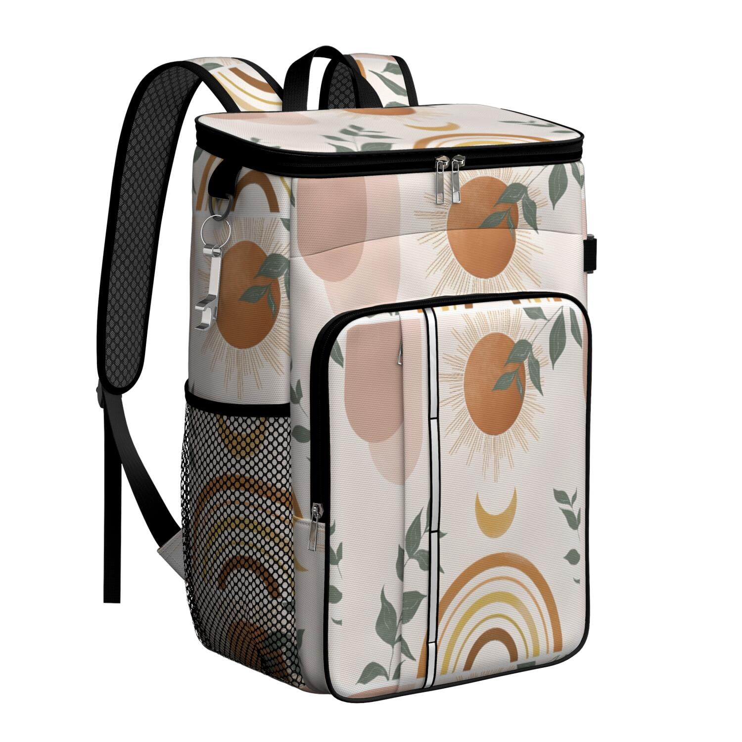 Travel Cooler Bag - Boho Bohemian Art Camping Beer Cooler Backpack with Bottle Opener- Waterproof Insulated Picnic Backpacks - Cooler Bag for Beach