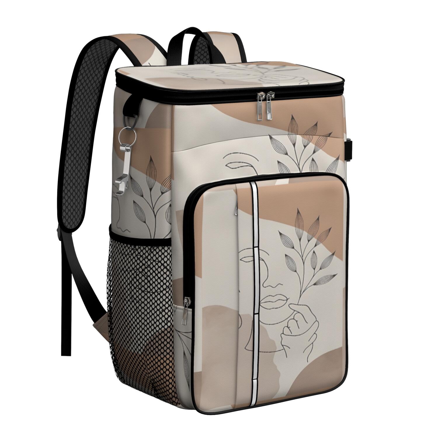 Travel Cooler Bag - Boho Bohemian Art Camping Beer Cooler Backpack with Bottle Opener- Waterproof Insulated Picnic Backpacks - Cooler Bag for Beach