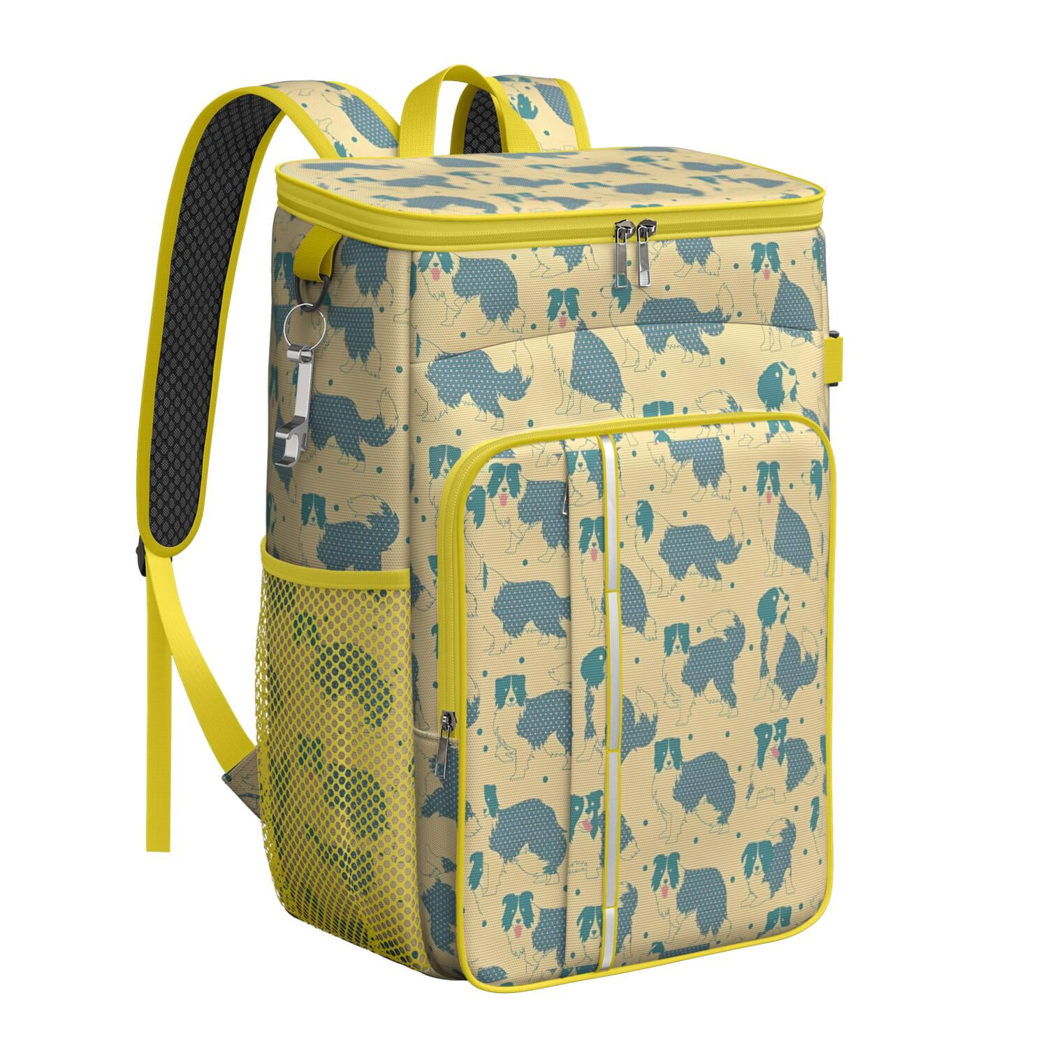Travel Cooler Bag - Border Collie Camping Beer Cooler Backpack with Bottle Opener- Waterproof Insulated Picnic Backpacks - Cooler Bag for Beach