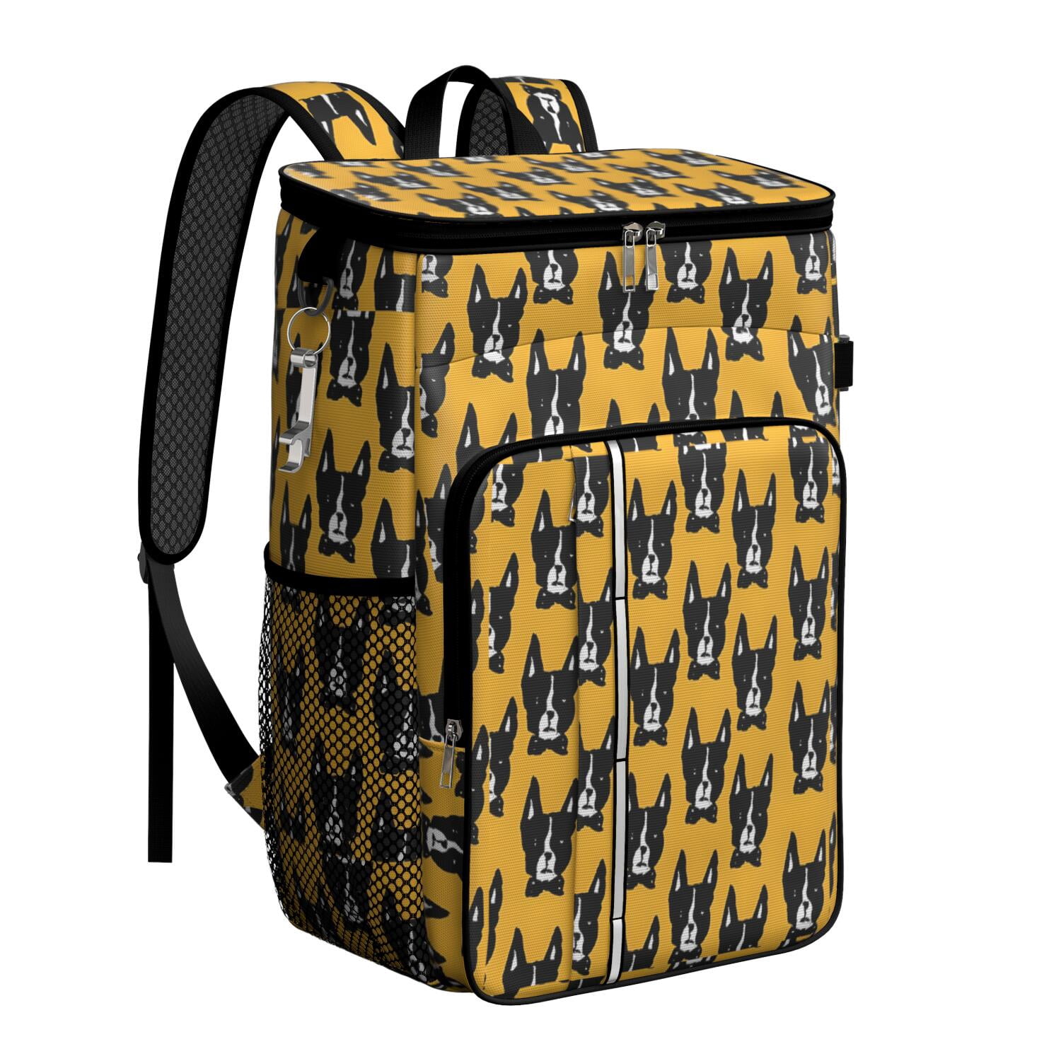 Travel Cooler Bag - Boston Terrier Camping Beer Cooler Backpack with Bottle Opener- Waterproof Insulated Picnic Backpacks - Cooler Bag for Beach