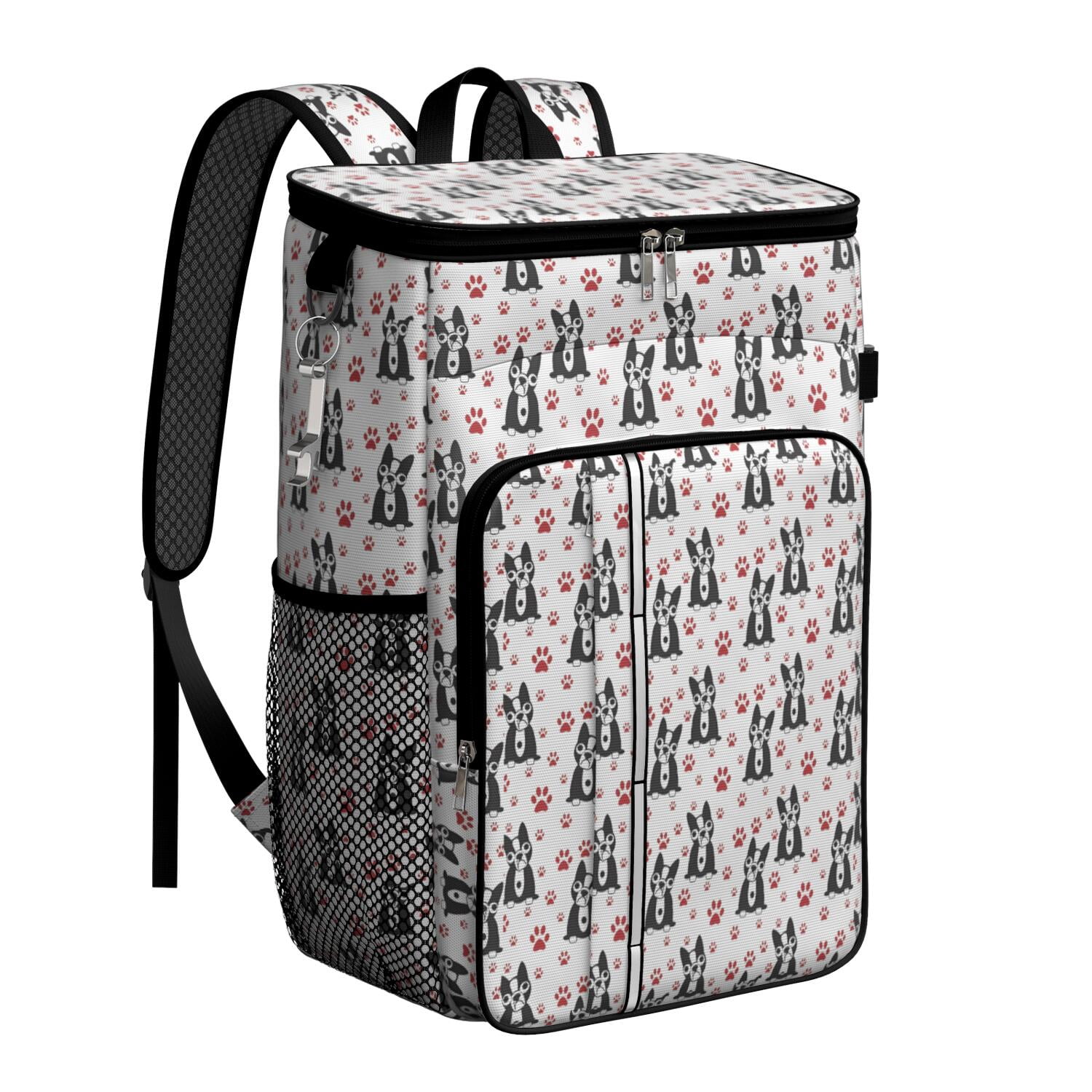 Travel Cooler Bag - Boston Terrier Puppy Dog Camping Beer Cooler Backpack with Bottle Opener- Waterproof Insulated Picnic Backpacks - Cooler Bag for Beach