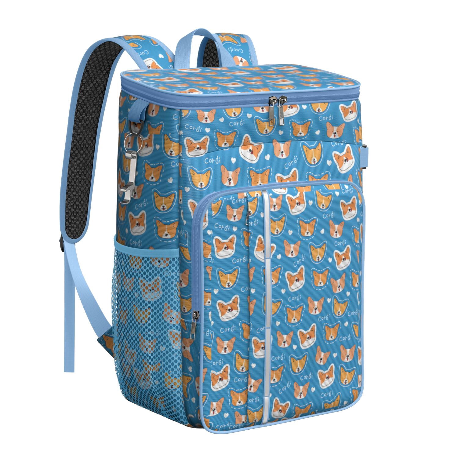 Travel Cooler Bag - Cartoon Corgi Camping Beer Cooler Backpack with Bottle Opener- Waterproof Insulated Picnic Backpacks - Cooler Bag for Beach