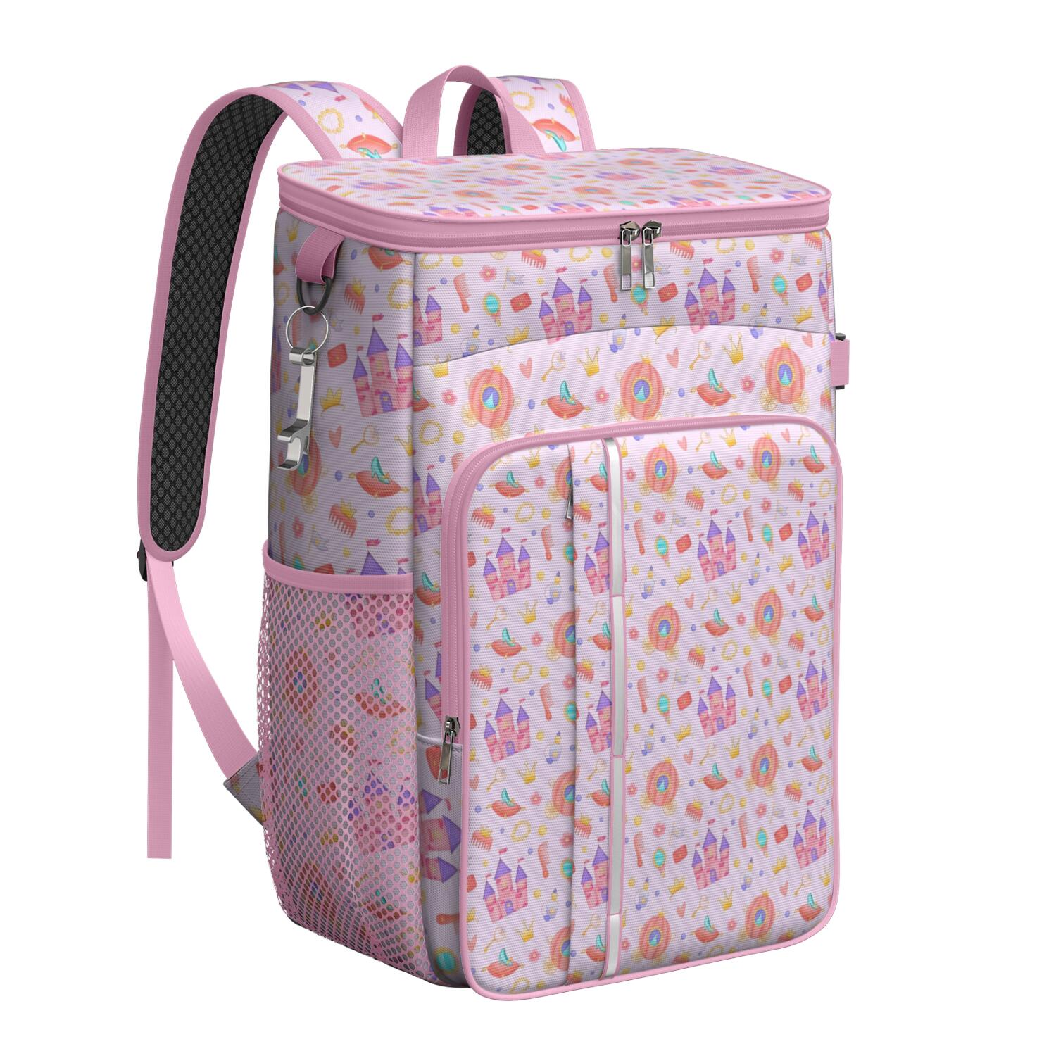 Travel Cooler Bag - Classic Princess Pattern Camping Beer Cooler Backpack with Bottle Opener- Waterproof Insulated Picnic Backpacks - Cooler Bag for Beach