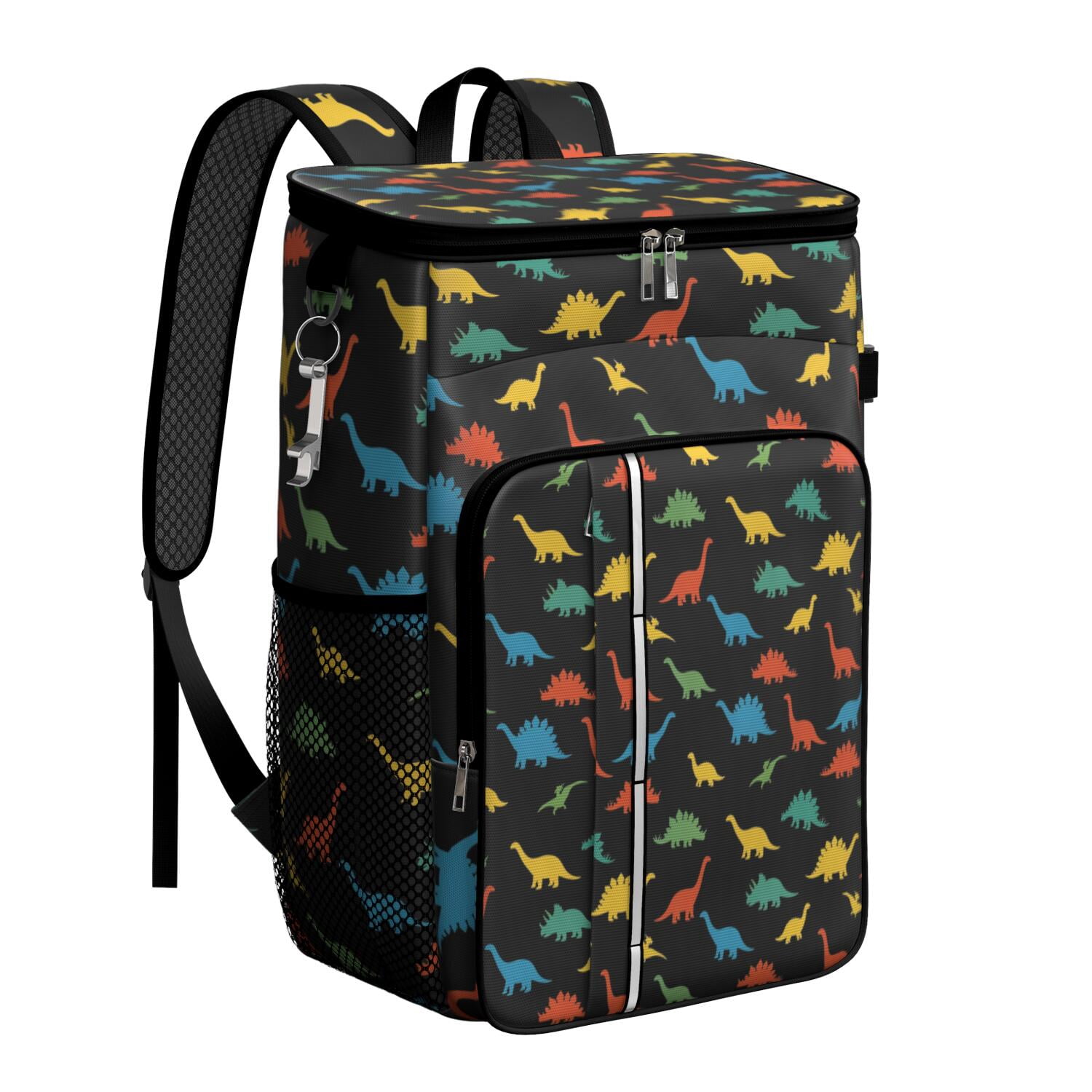 Travel Cooler Bag - Colorful Dinosaurs Pattern Camping Beer Cooler Backpack with Bottle Opener- Waterproof Insulated Picnic Backpacks - Cooler Bag for Beach