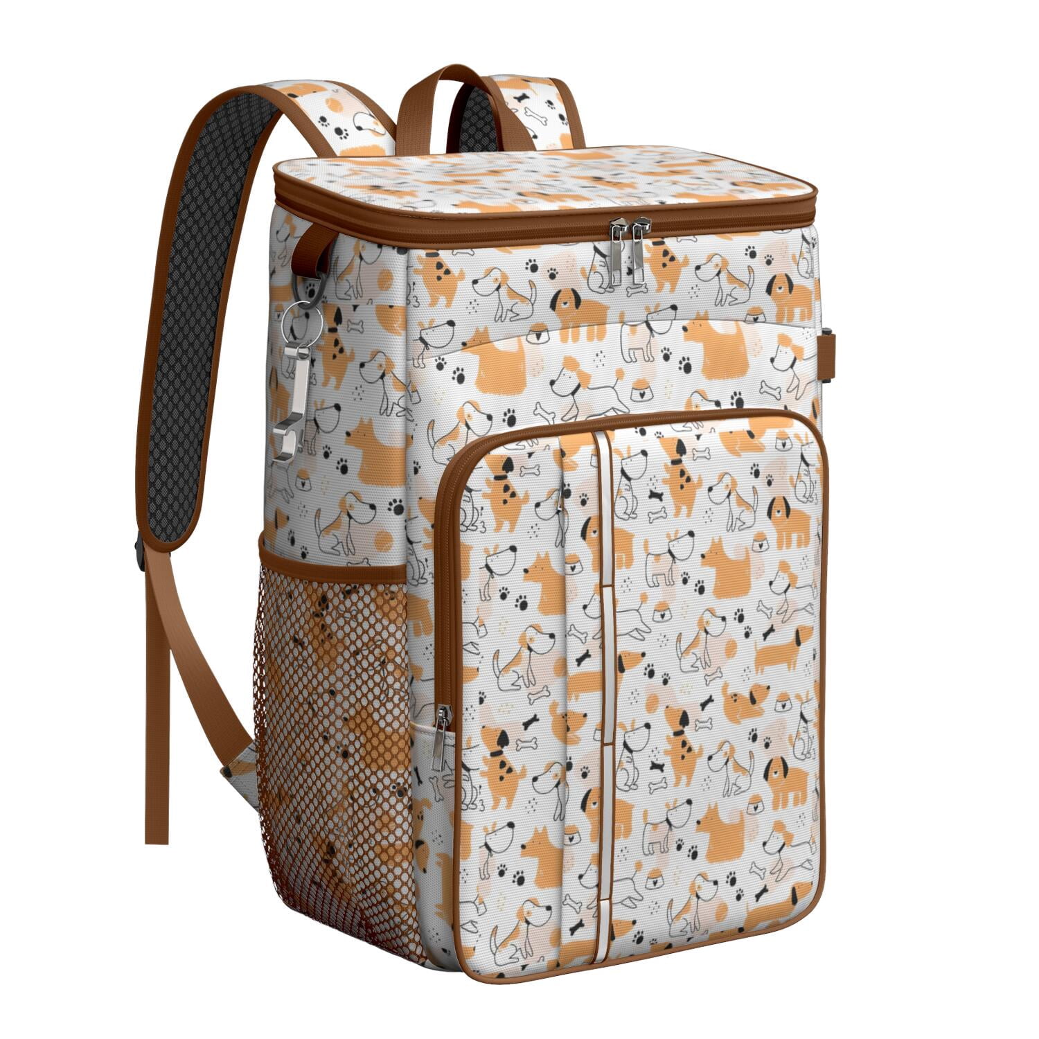 Travel Cooler Bag - Cute Akita Dog Beagle Bulldog Rottweiler Dachshund Camping Beer Cooler Backpack with Bottle Opener- Waterproof Insulated Picnic Backpacks - Cooler Bag for Beach