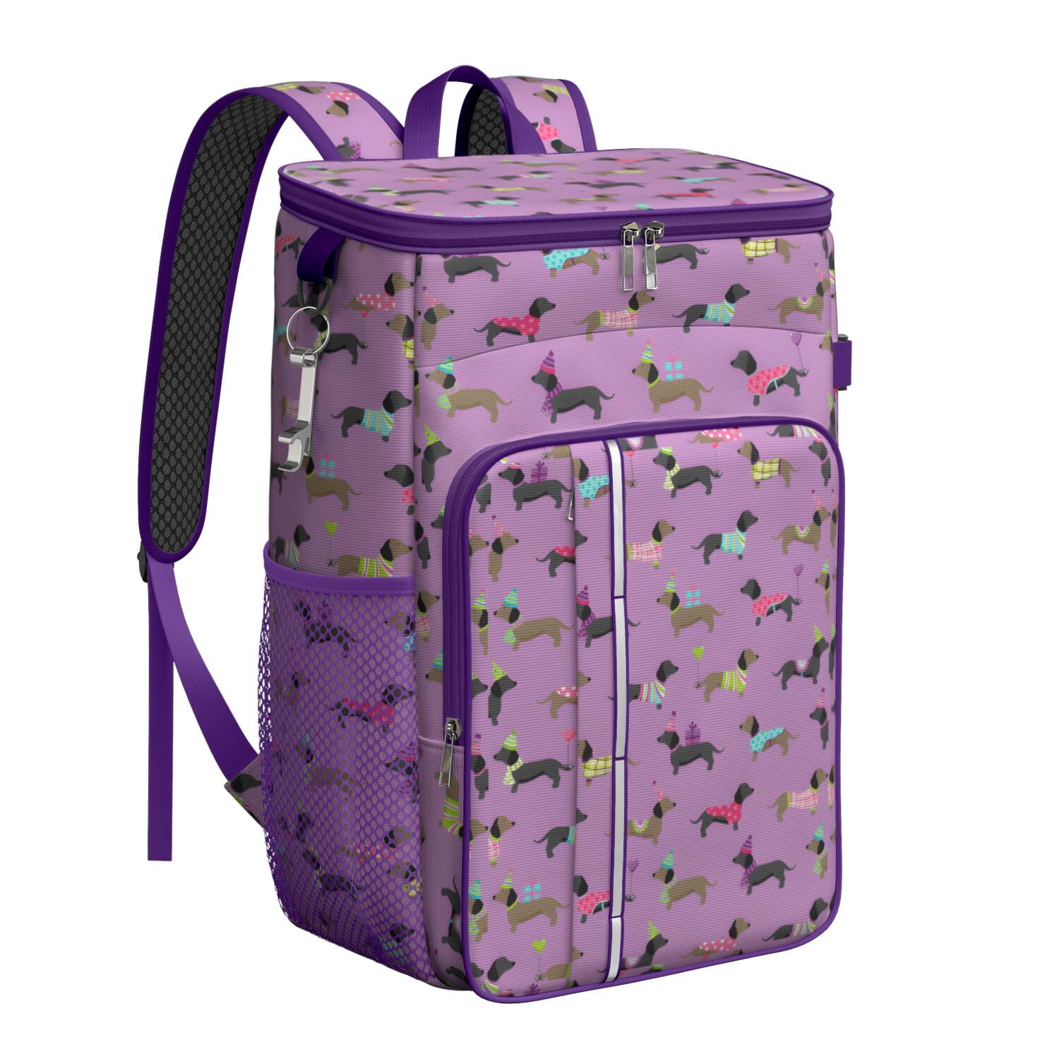 Travel Cooler Bag - Cute Cartoon Dachshund Camping Beer Cooler Backpack with Bottle Opener- Waterproof Insulated Picnic Backpacks - Cooler Bag for Beach