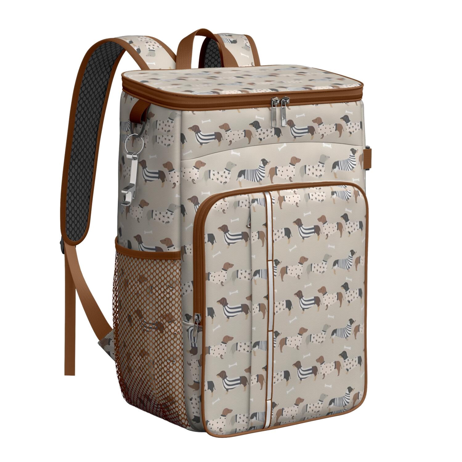 Travel Cooler Bag - Cute Cartoon Dachshund Camping Beer Cooler Backpack with Bottle Opener- Waterproof Insulated Picnic Backpacks - Cooler Bag for Beach