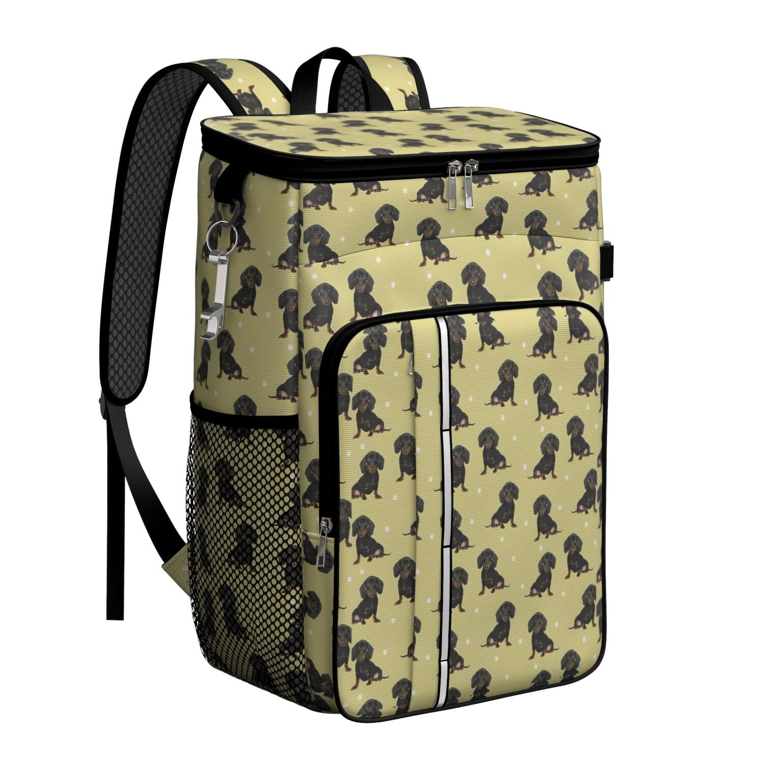 Travel Cooler Bag - Dachshund Footprint Camping Beer Cooler Backpack with Bottle Opener- Waterproof Insulated Picnic Backpacks - Cooler Bag for Beach