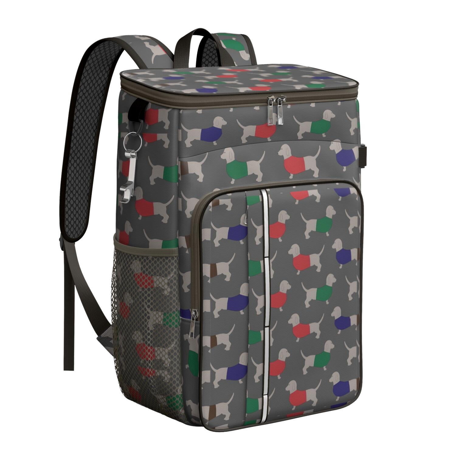 Travel Cooler Bag - Dachshund Footprint Camping Beer Cooler Backpack with Bottle Opener- Waterproof Insulated Picnic Backpacks - Cooler Bag for Beach