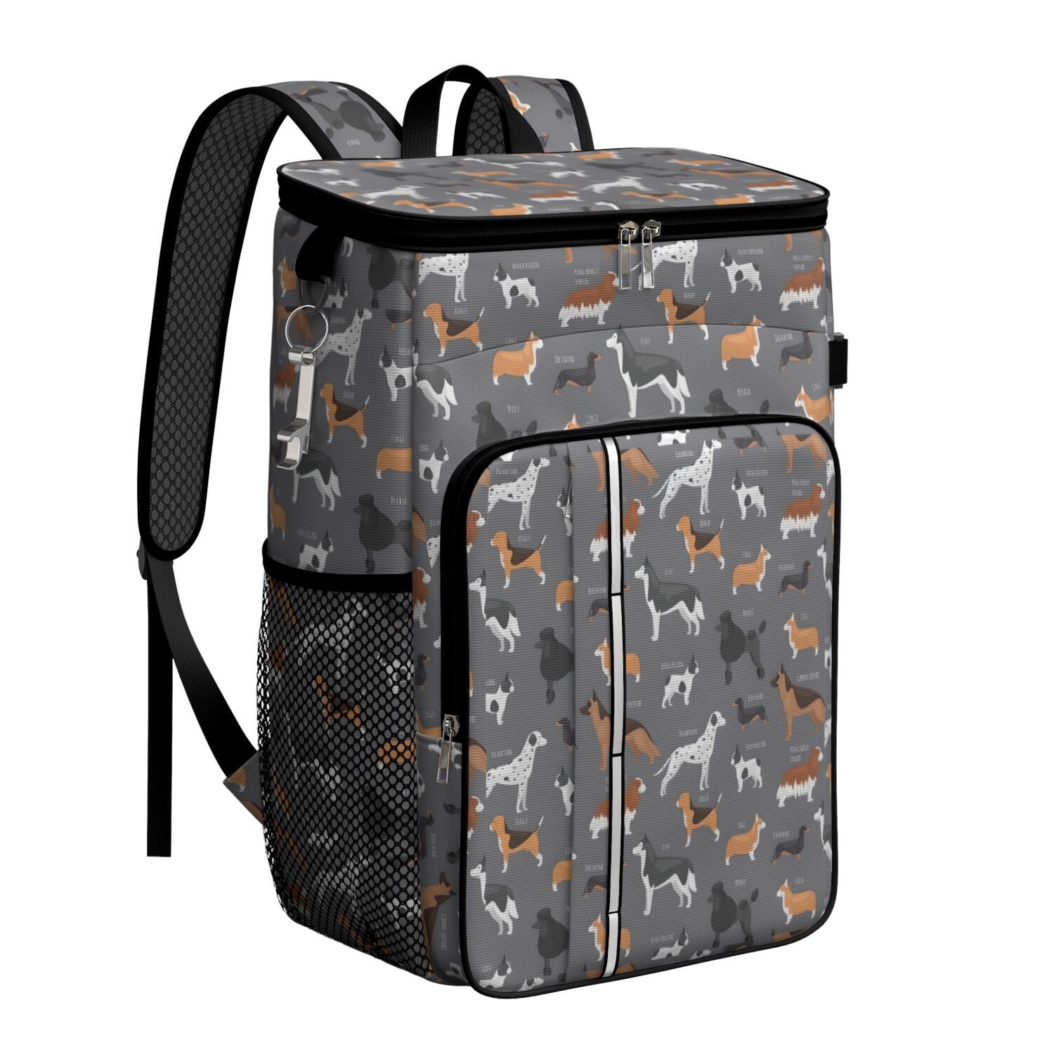 Travel Cooler Bag - Dalmatian Corgi Bulldog Camping Beer Cooler Backpack with Bottle Opener- Waterproof Insulated Picnic Backpacks - Cooler Bag for Beach