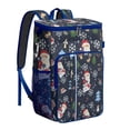 thumbnail image 1 of Travel Cooler Bag - Dark Blue Christmas Santa Pattern Camping Beer Cooler Backpack with Bottle Opener- Waterproof Insulated Picnic Backpacks - Cooler Bag for Beach, 1 of 6