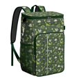 thumbnail image 1 of Travel Cooler Bag - DarkGreen Cartoon Dinosaurs Plants Pattern Camping Beer Cooler Backpack with Bottle Opener- Waterproof Insulated Picnic Backpacks - Cooler Bag for Beach, 1 of 6